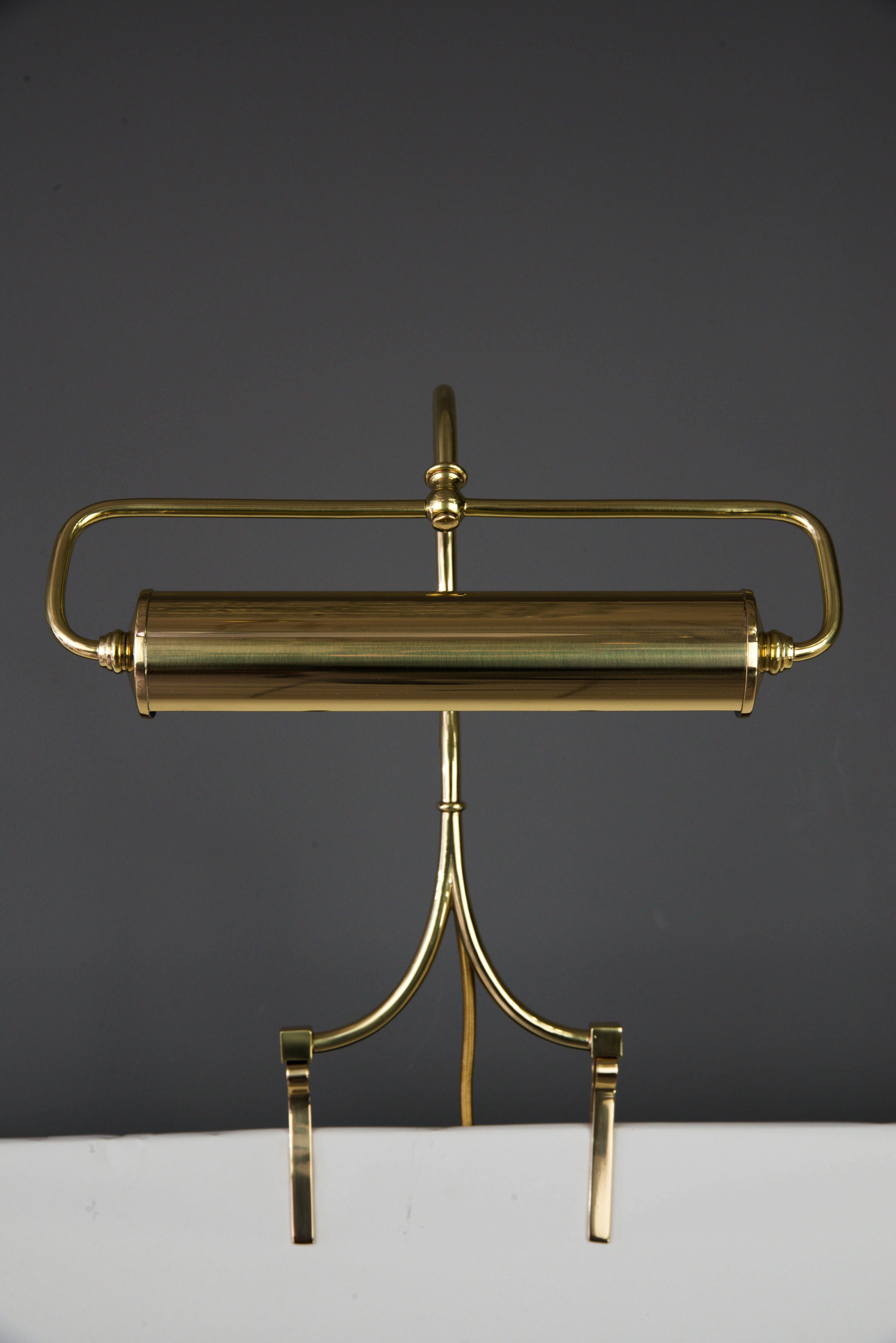 Art Deco Brass Piano Note Stand Lamp, circa 1920s 1