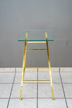 Art Deco brass side table with clear glass plate vienna around 1920s