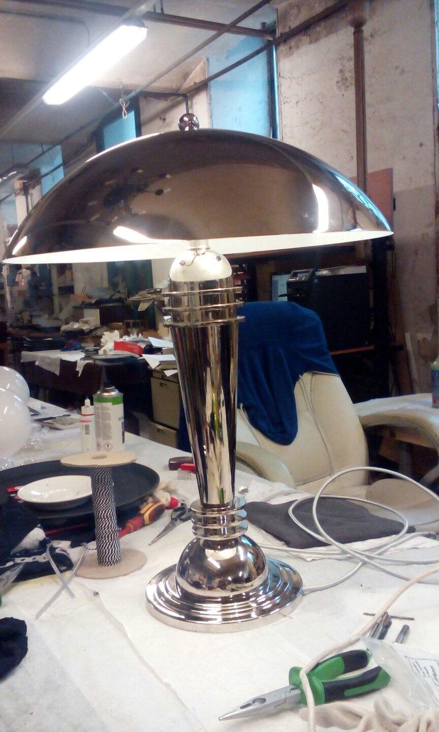 Art déco Lampe de table/de bureau Art Deco en laiton, Re Edition en vente