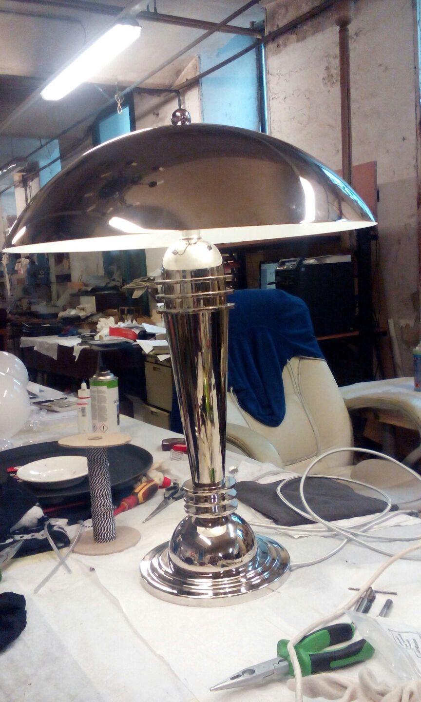 European Art Deco Brass Table/ Desk Lamp, Re Edition For Sale