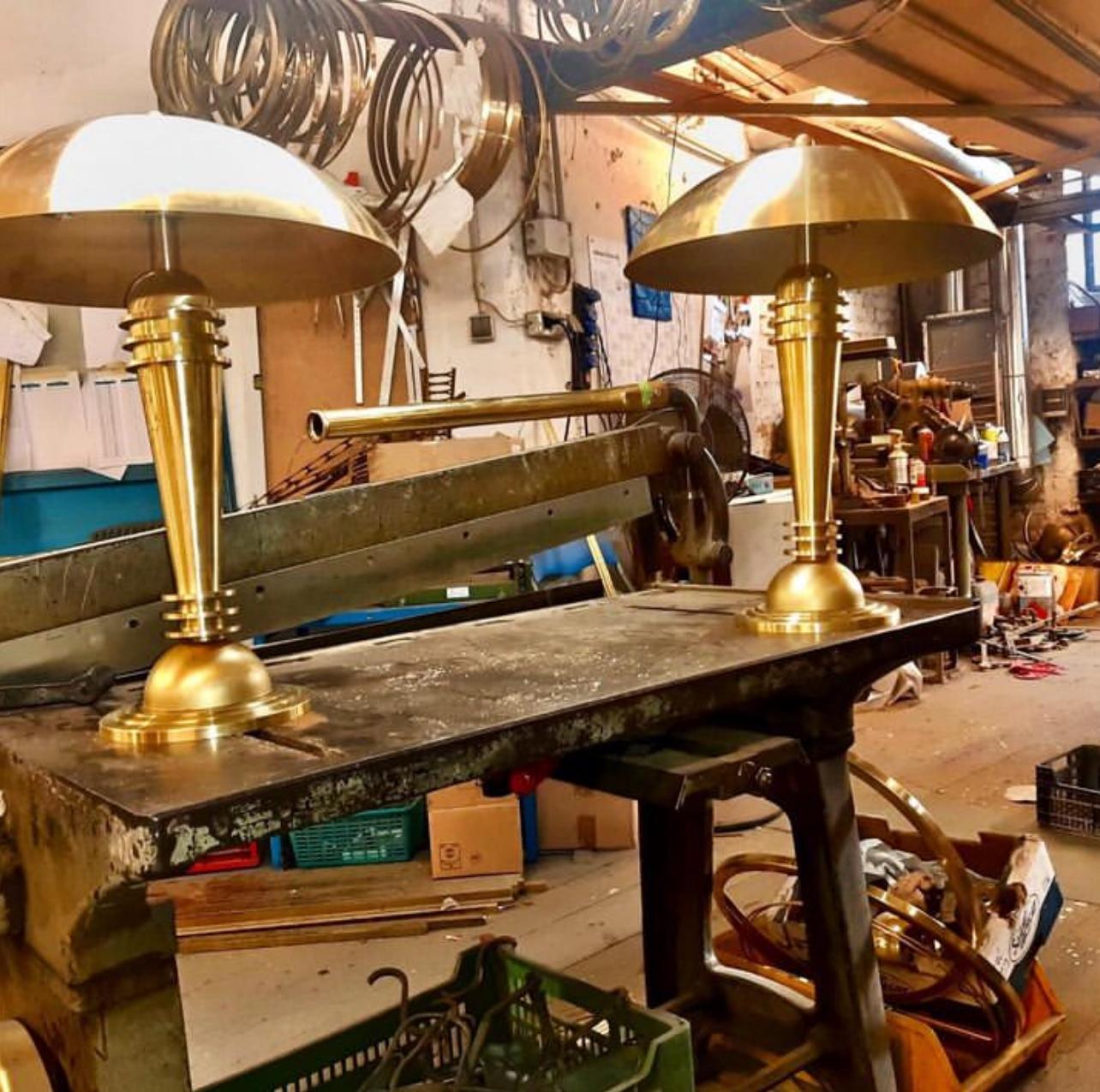 Art Deco Brass Table/ Desk Lamp, Re Edition For Sale 2