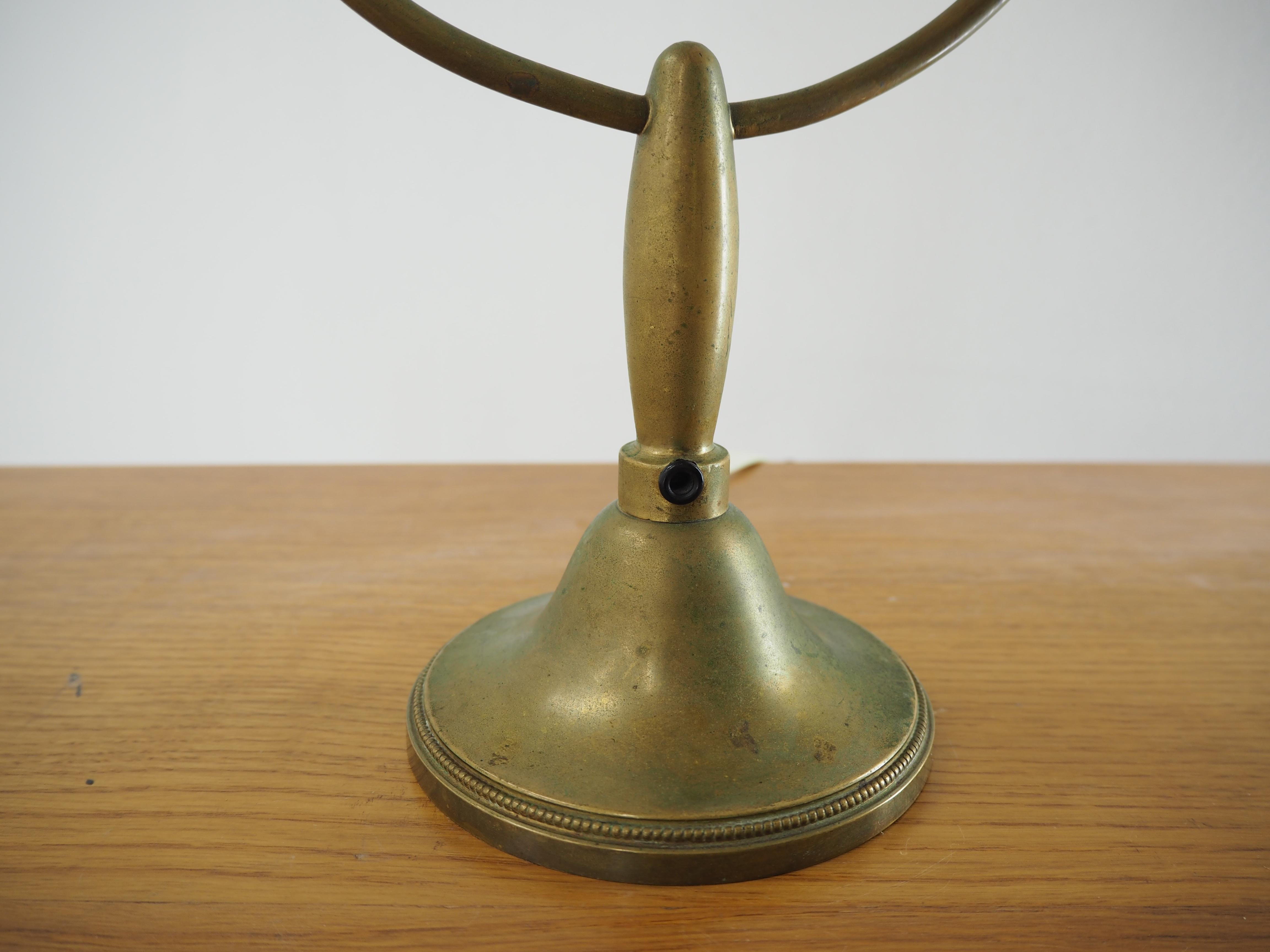 Art Deco Brass Table Lamp, 1930s In Good Condition For Sale In Praha, CZ