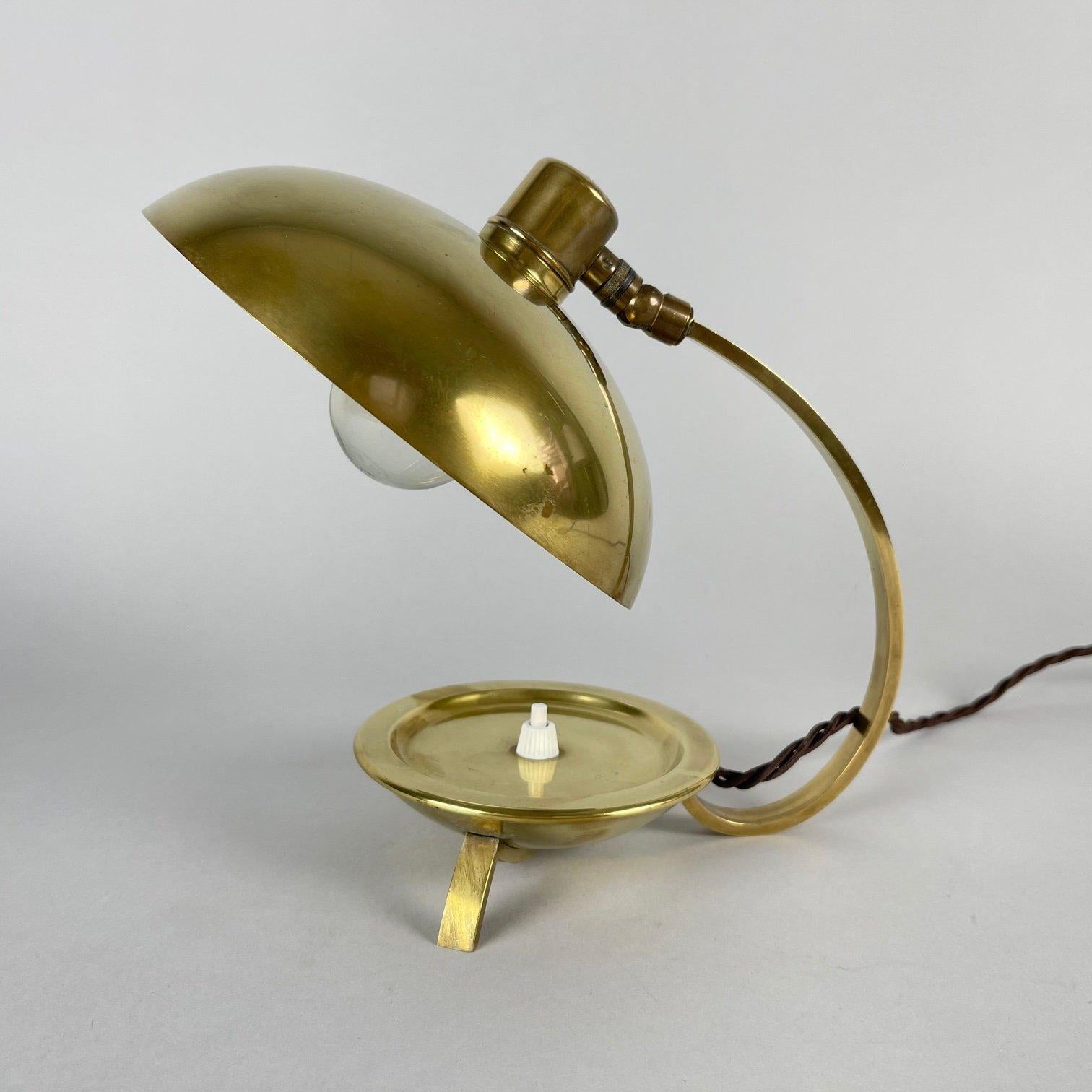 Art Deco Brass Table Lamp, 1930's In Good Condition In Praha, CZ