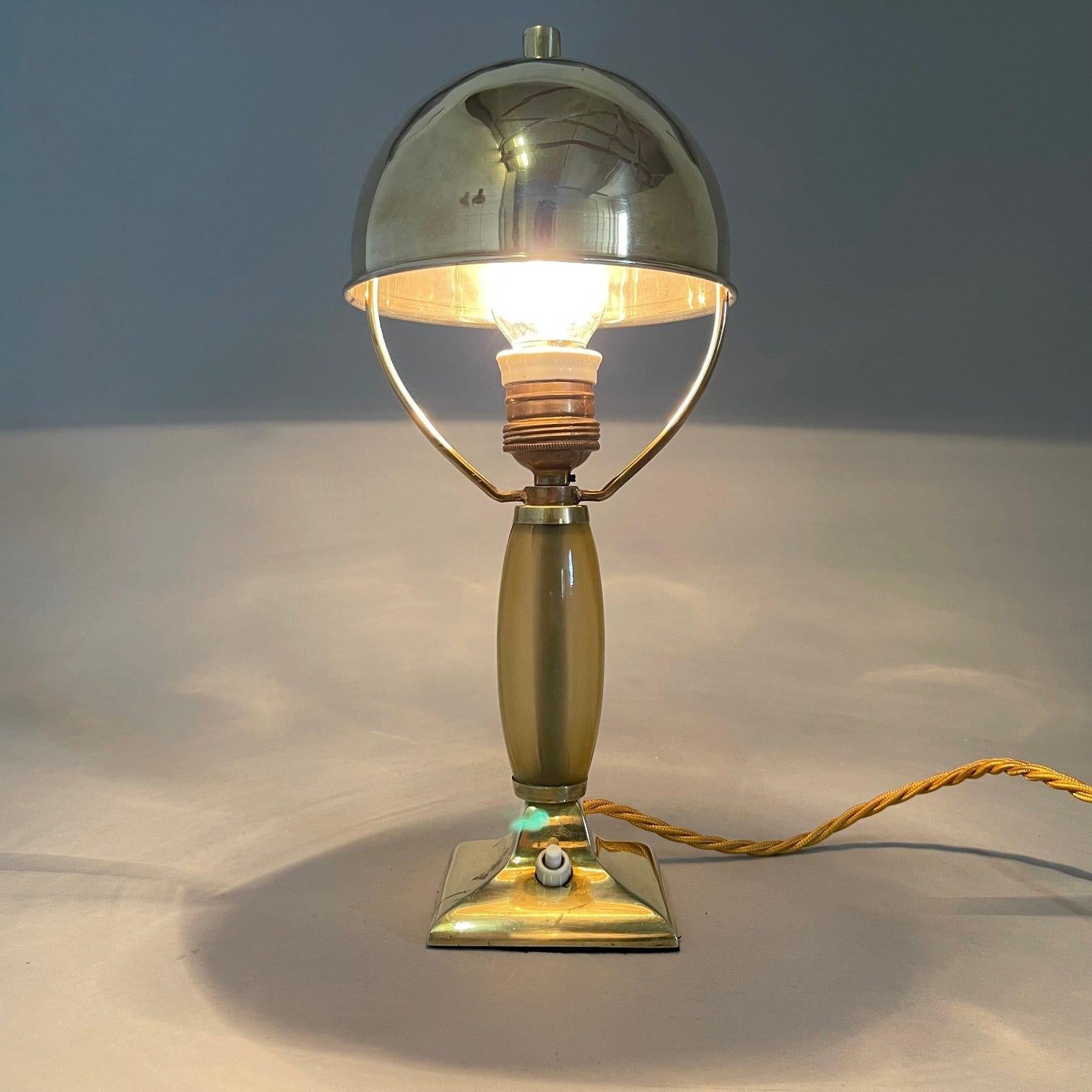 Art Deco Brass Table Lamp, 1930's  In Good Condition For Sale In Praha, CZ