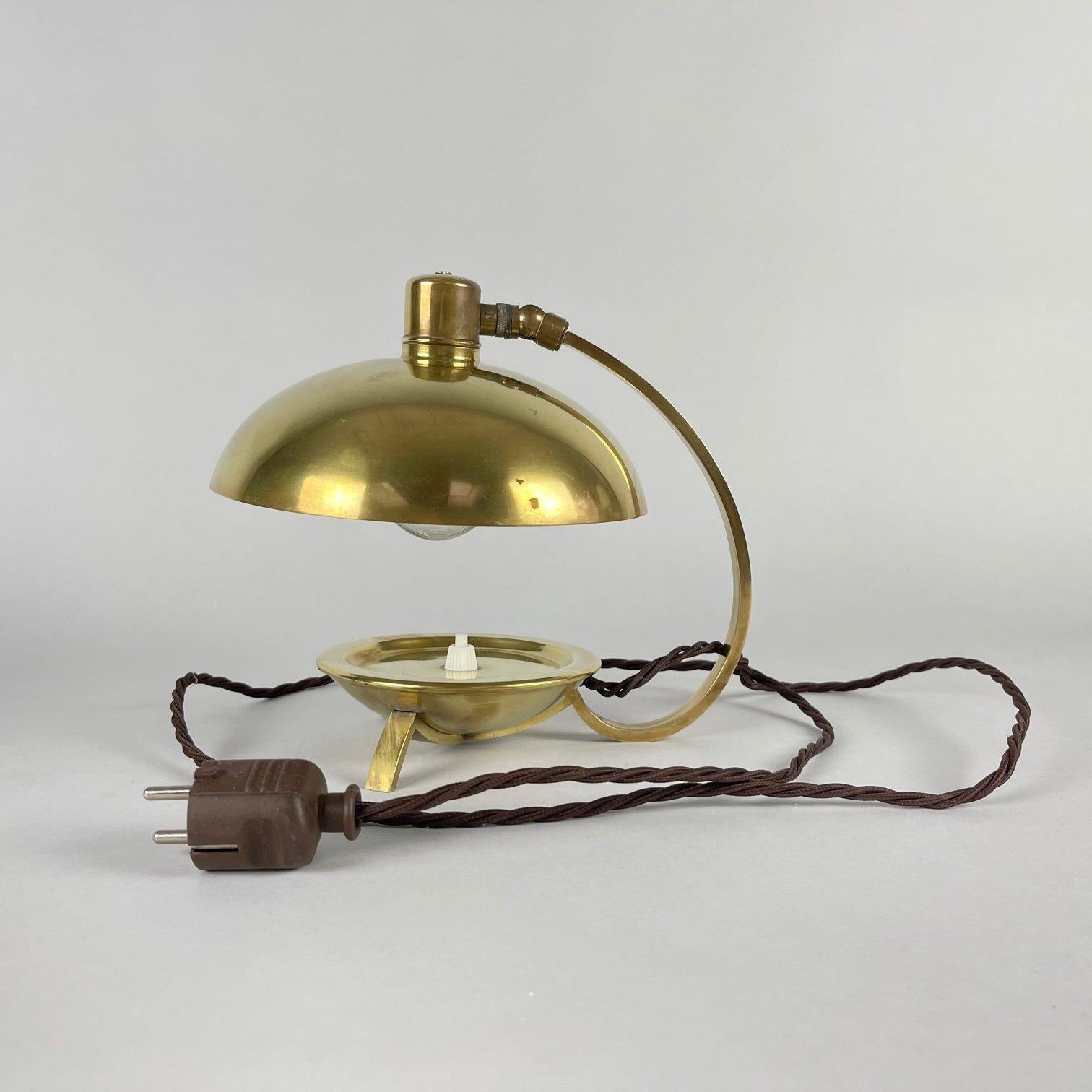 20th Century Art Deco Brass Table Lamp, 1930's