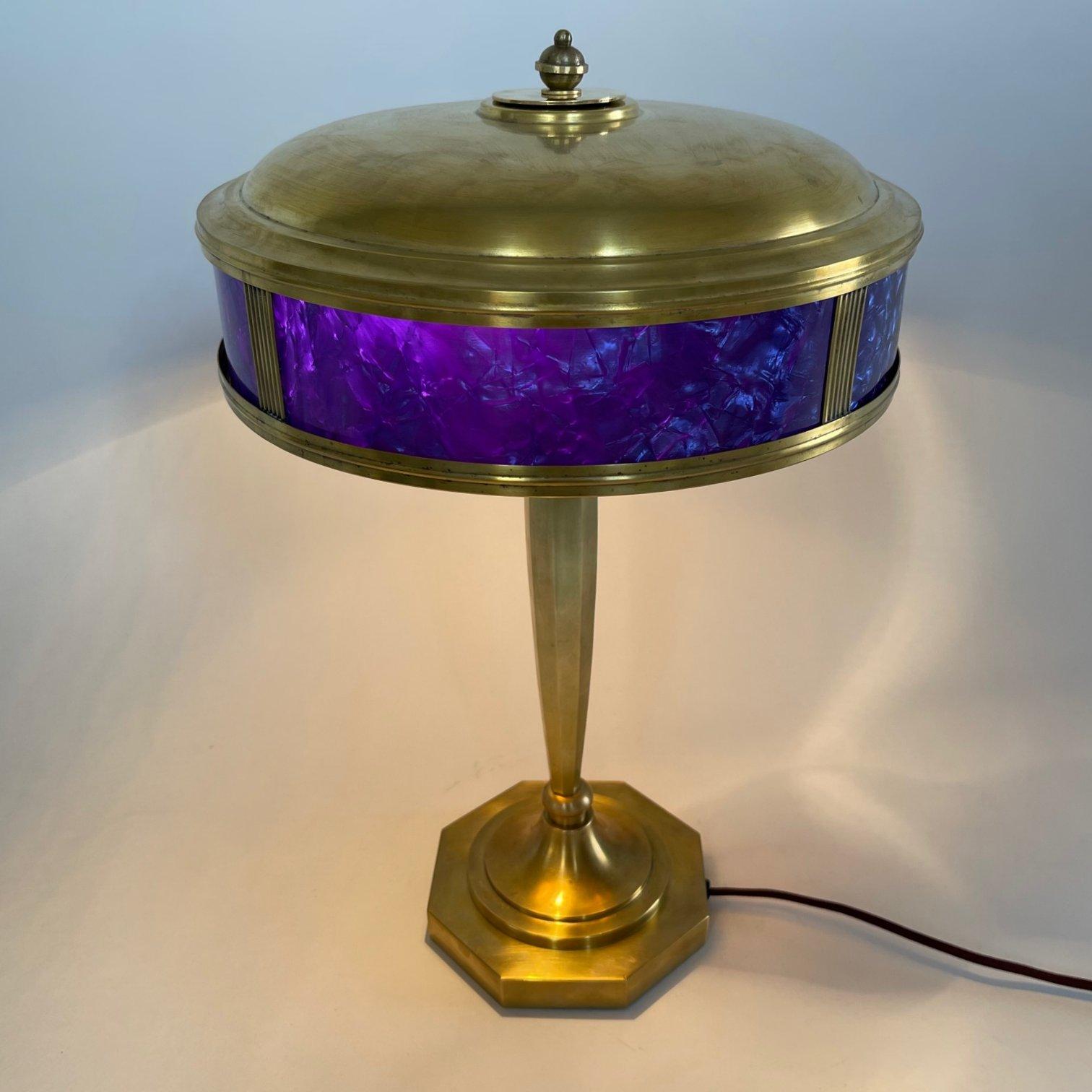 Art Deco Brass Table Lamp, 1930's For Sale 1