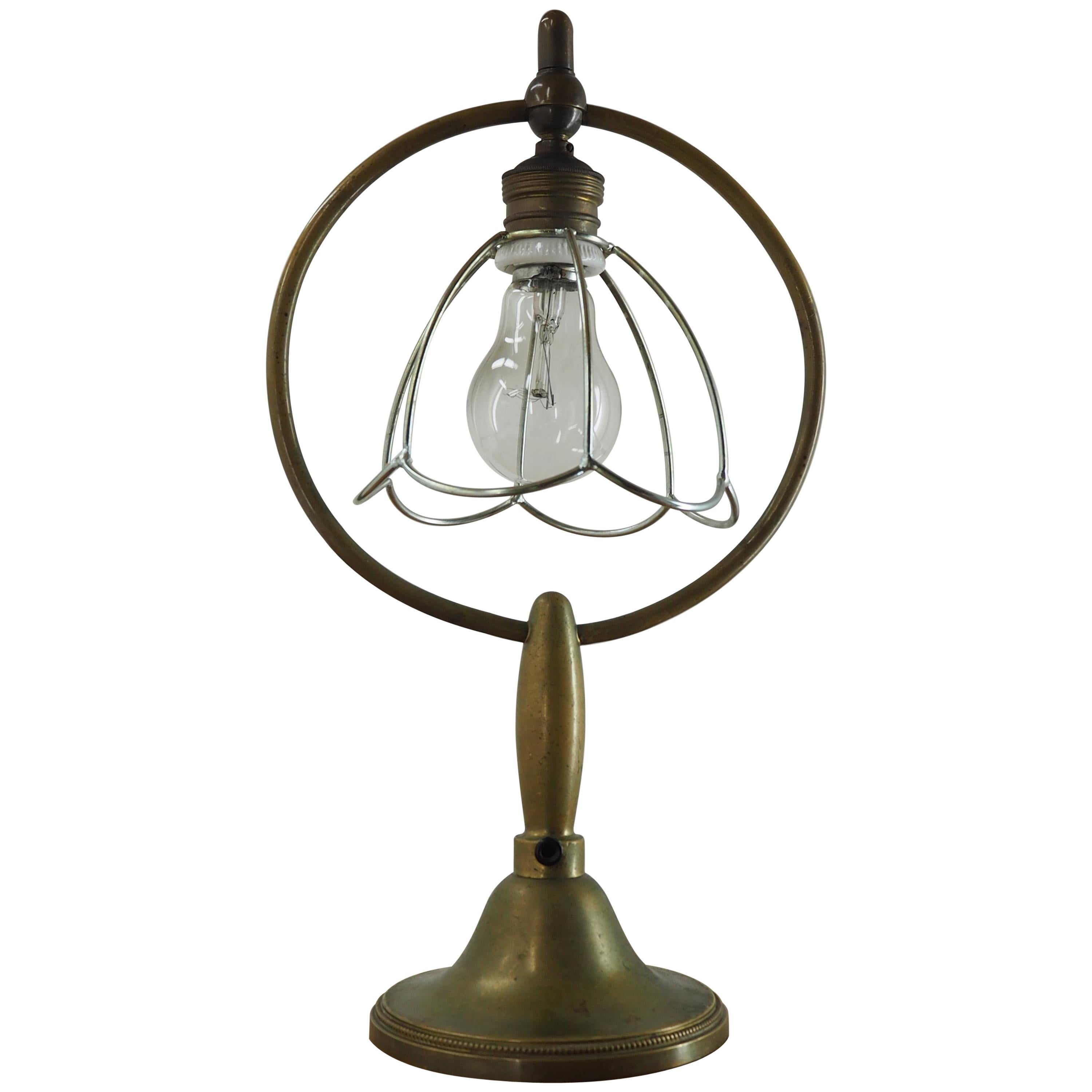 Art-Déco-Tischlampe aus Messing, 1930er Jahre