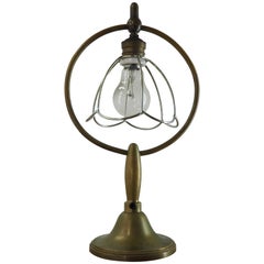 Vintage Art Deco Brass Table Lamp, 1930s