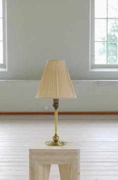 Art Deco Brass Table Lamp Attributed to Lars Holmström, Sweden, 1930s
