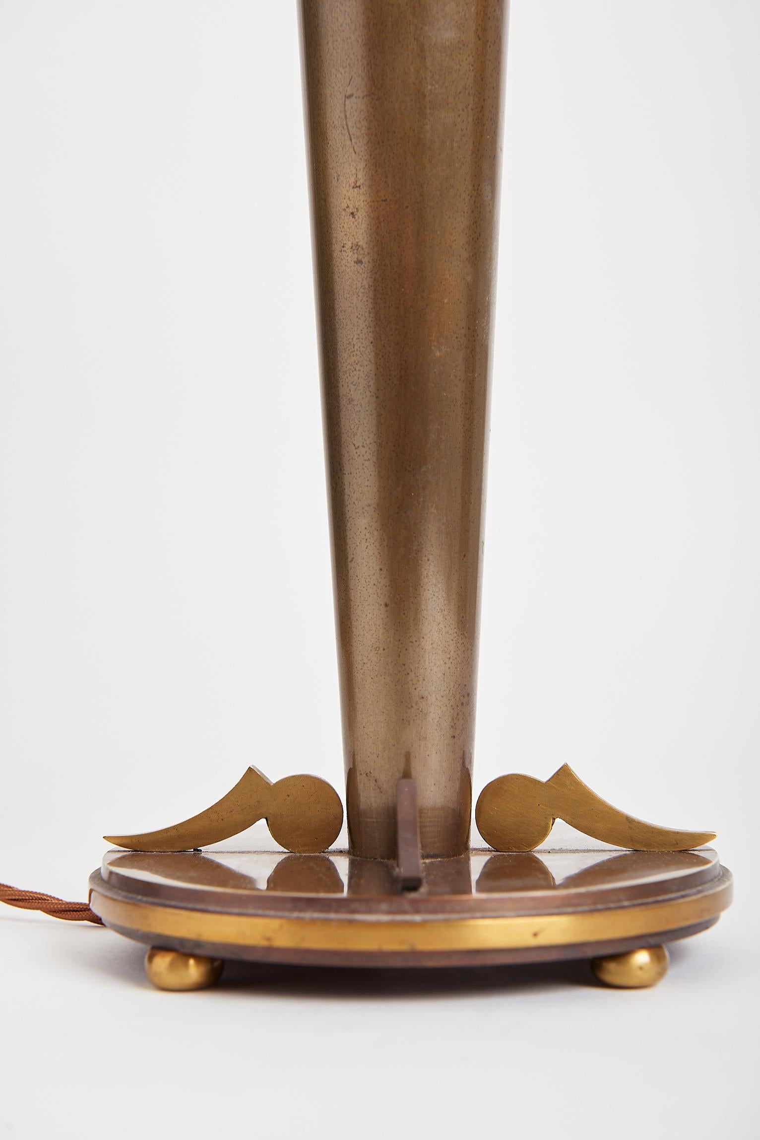 20th Century Art Deco Brass Table Lamp
