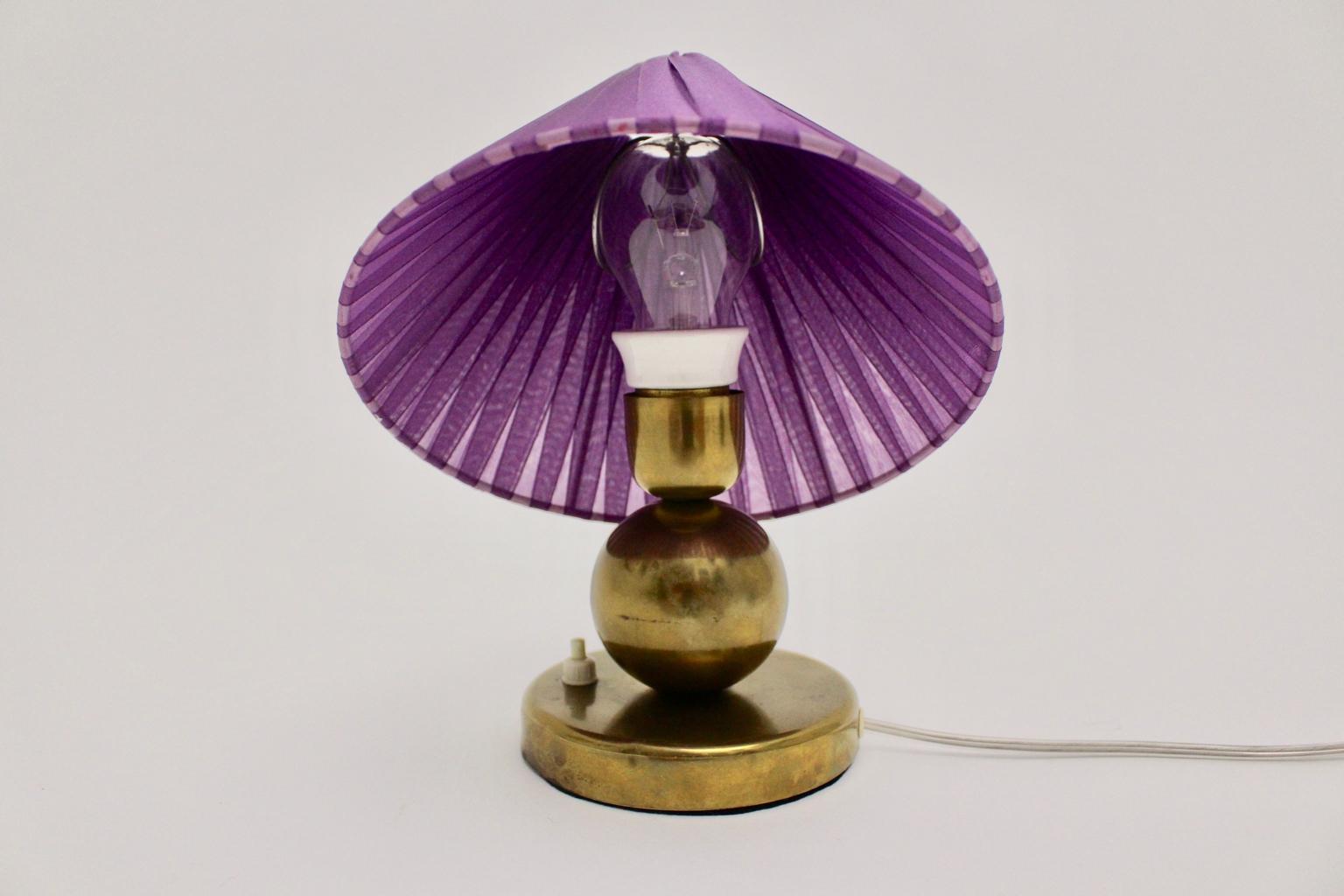 Art Deco Brass Table Lamp in the Style of Jacques Adnet, 1930s, France 6