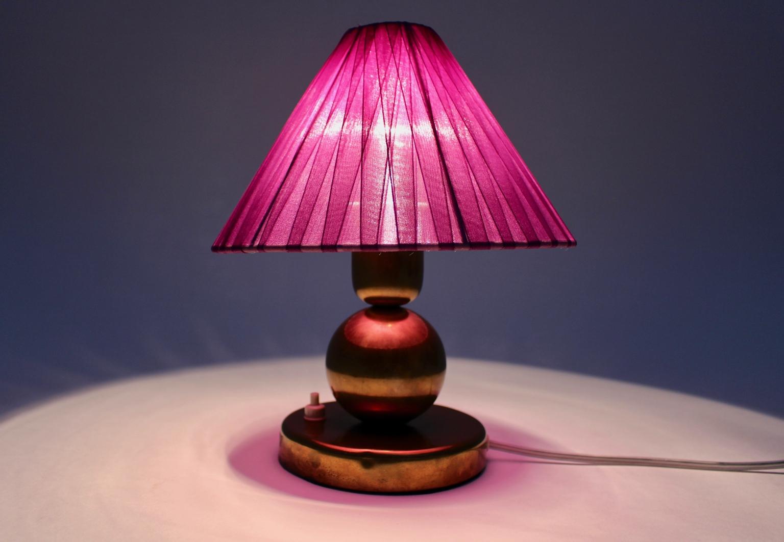 Art Deco Brass Table Lamp in the Style of Jacques Adnet, 1930s, France 9