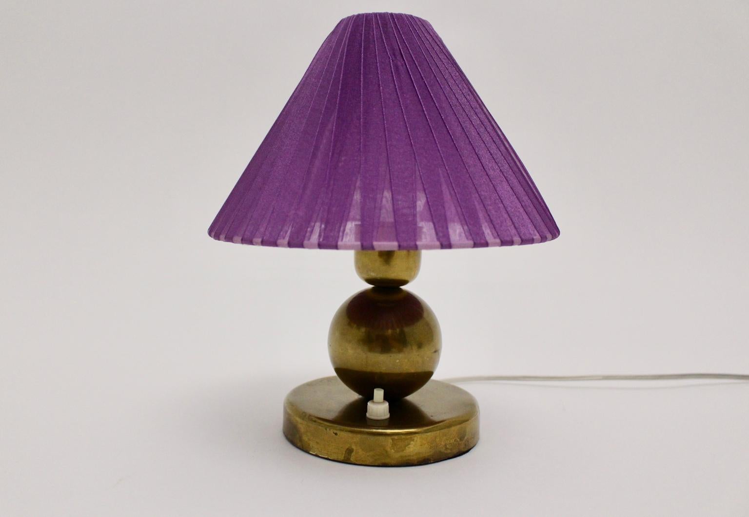 Art Deco Brass Table Lamp in the Style of Jacques Adnet, 1930s, France In Good Condition In Vienna, AT