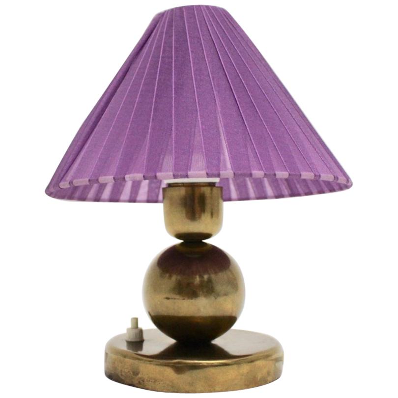 Art Deco Brass Table Lamp in the Style of Jacques Adnet, 1930s, France