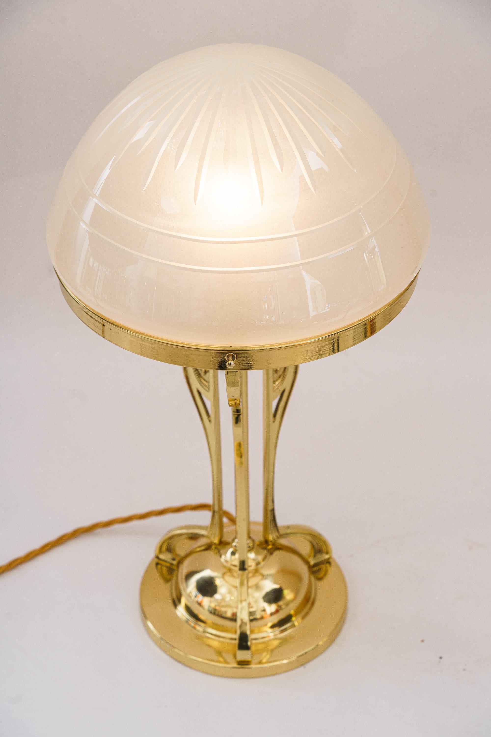Art Deco brass table lamp vienna around 1920s For Sale 5