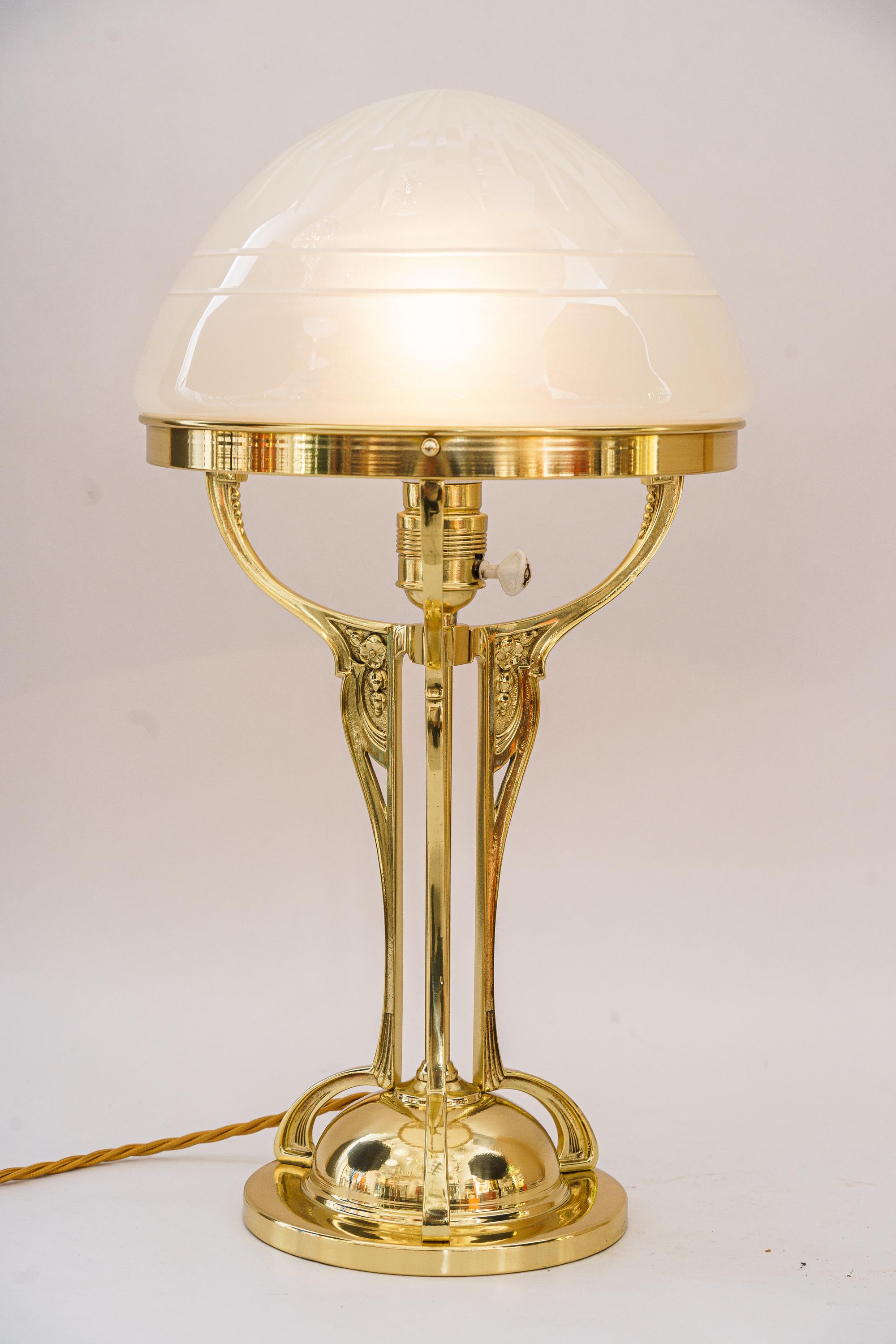 Art Deco Messing Tischlampe Wien um 1920er Jahre im Angebot 7