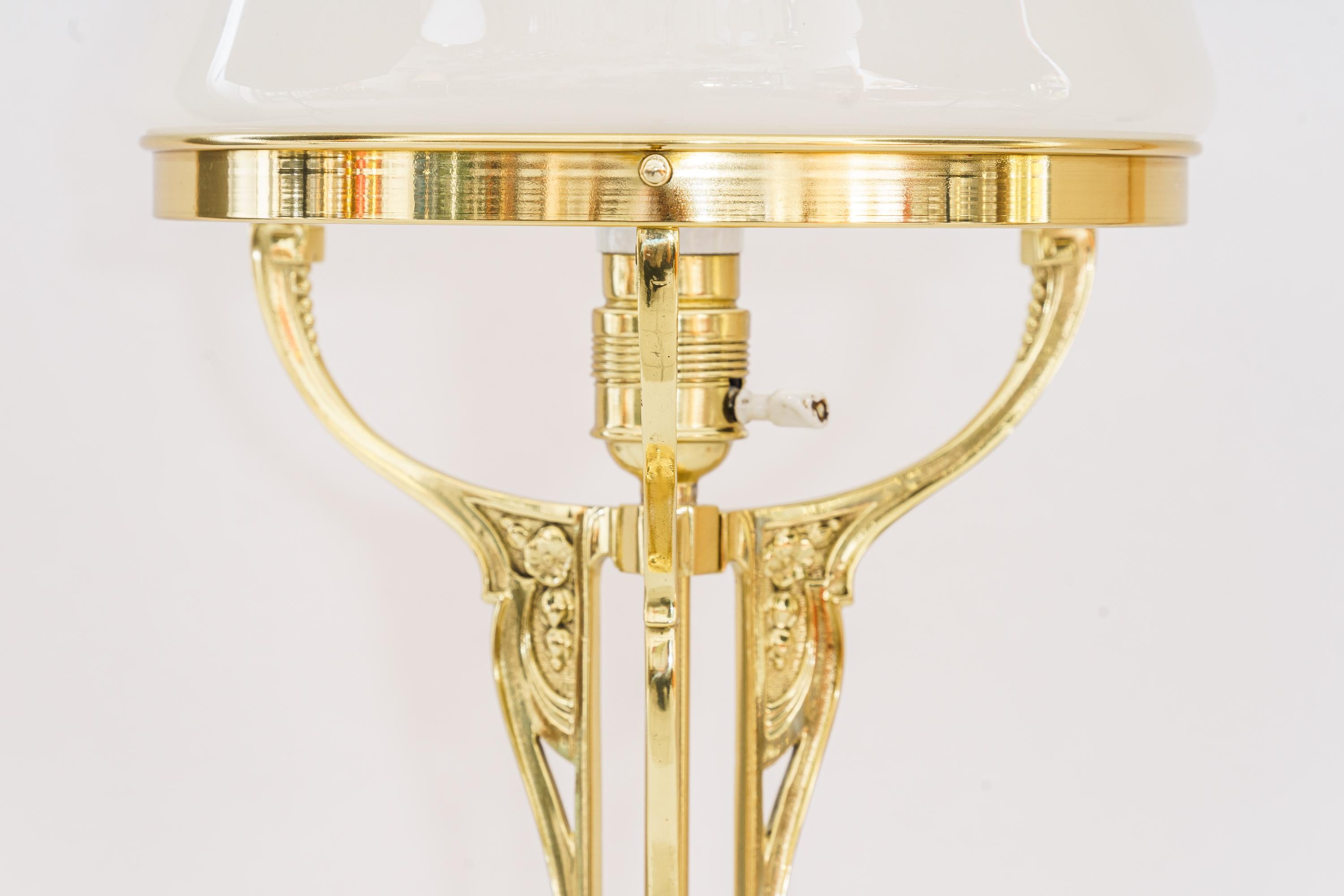 Austrian Art Deco brass table lamp vienna around 1920s For Sale