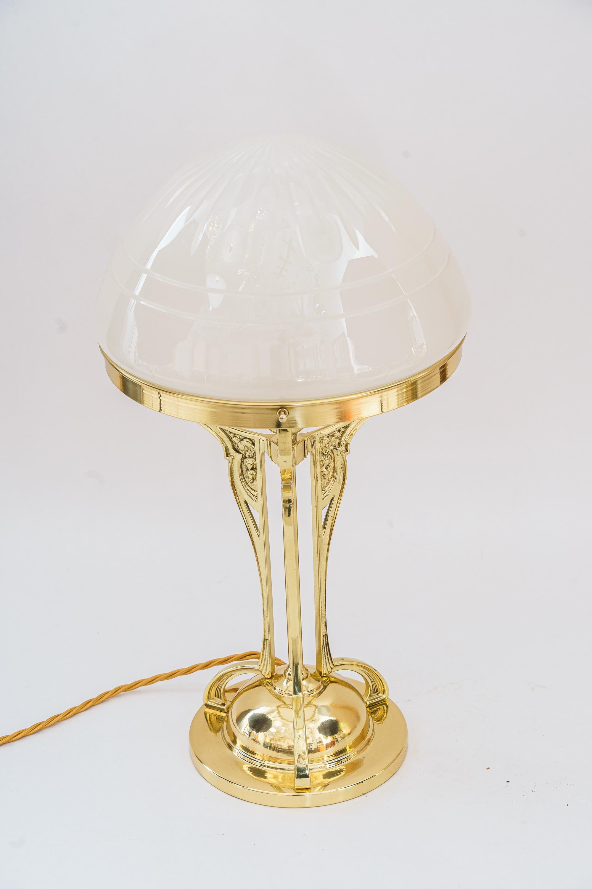 Brass Art Deco brass table lamp vienna around 1920s For Sale