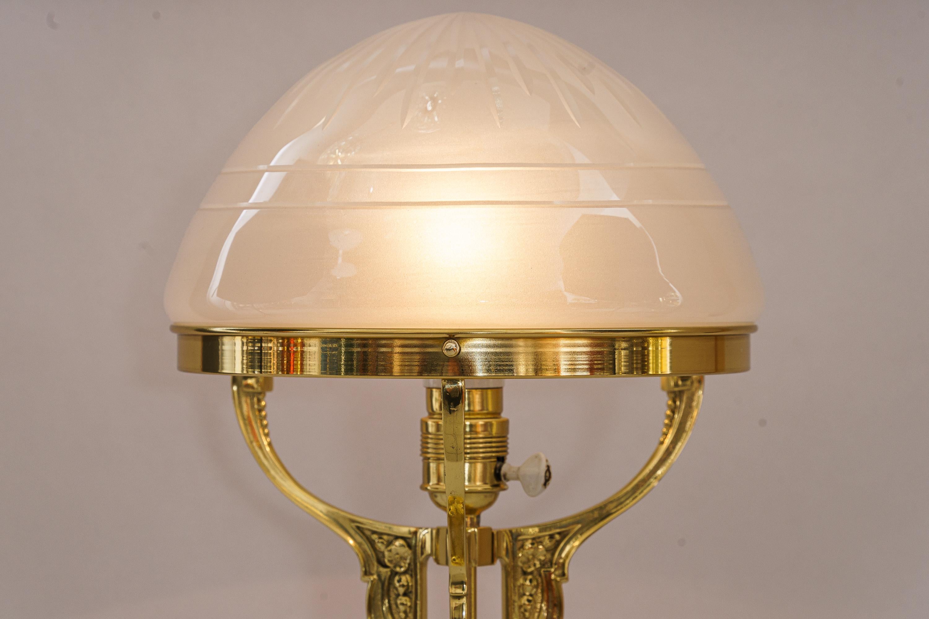 Art Deco Messing Tischlampe Wien um 1920er Jahre im Angebot 2