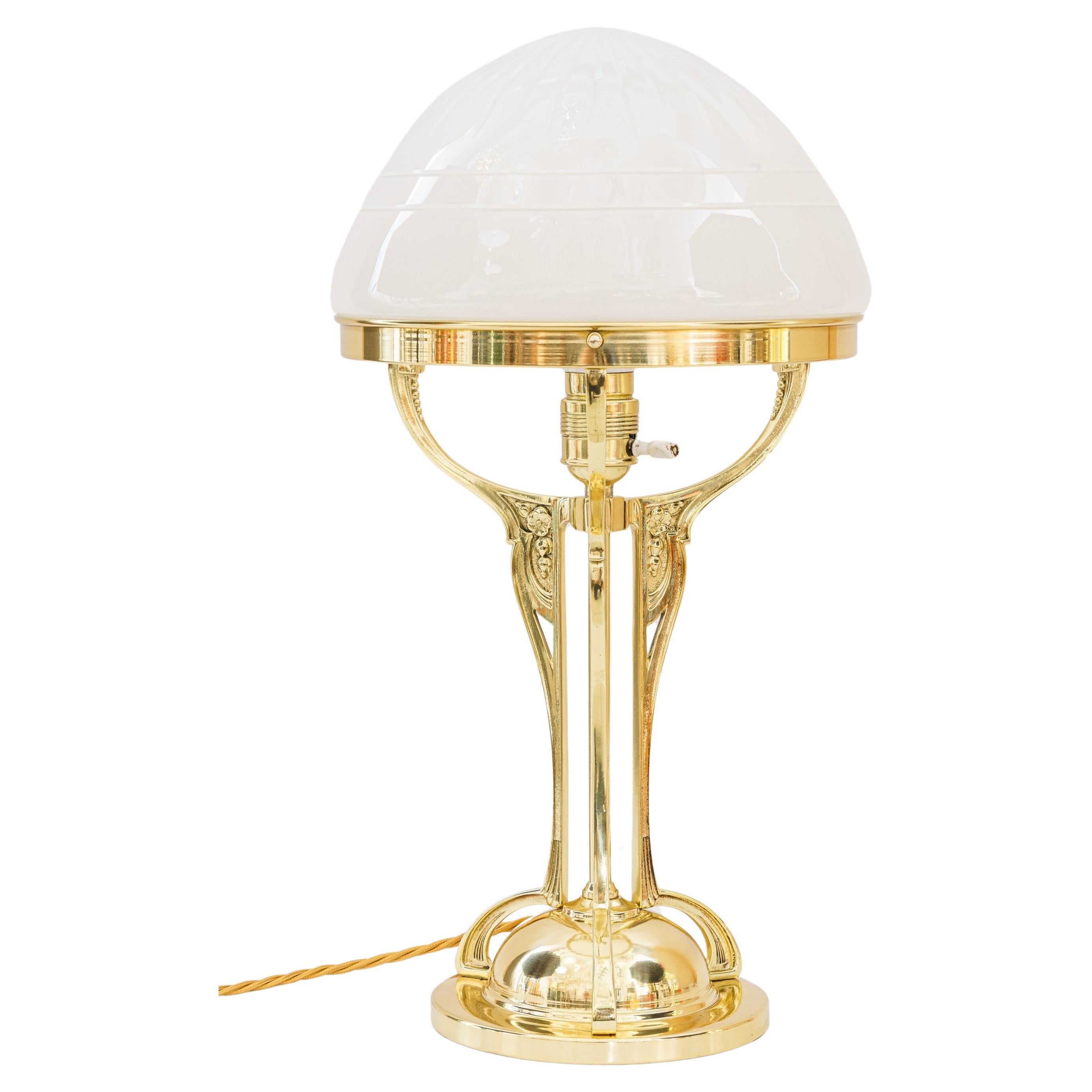 Art Deco brass table lamp vienna around 1920s For Sale