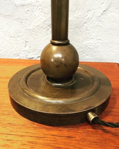 Antique Danish Art Deco Brass Table Lamp