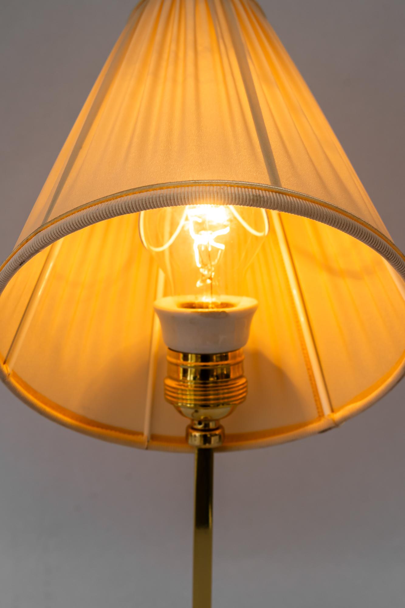 Art Deco brass Table lamp with fabric shade vienna around 1920s For Sale 5
