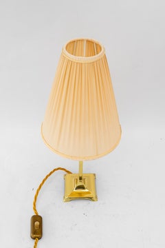 Art Deco brass Table lamp with fabric shade vienna around 1920s