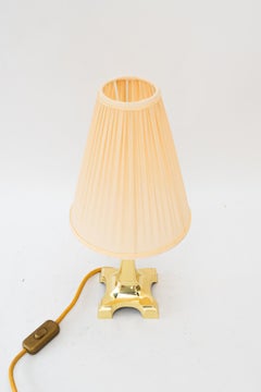Art Deco brass table lamp with fabric shade vienna around 1920s