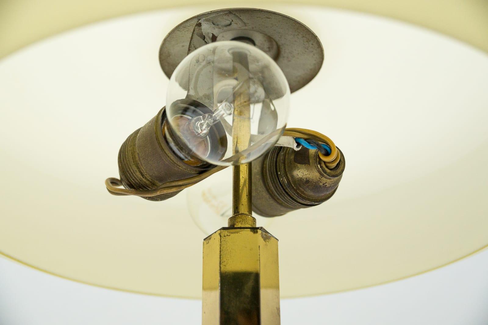 Art Deco Brass Table Lamp with Glass Shade, 1940s, Germany 4