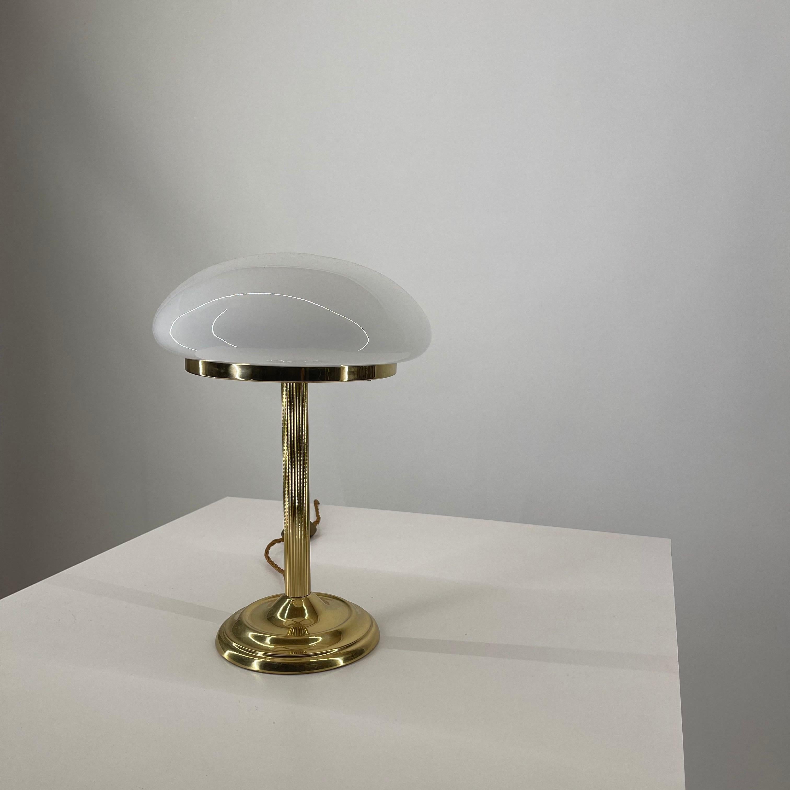 Late 20th Century Art Deco Brass Table Lampe, Austria, 1970s For Sale