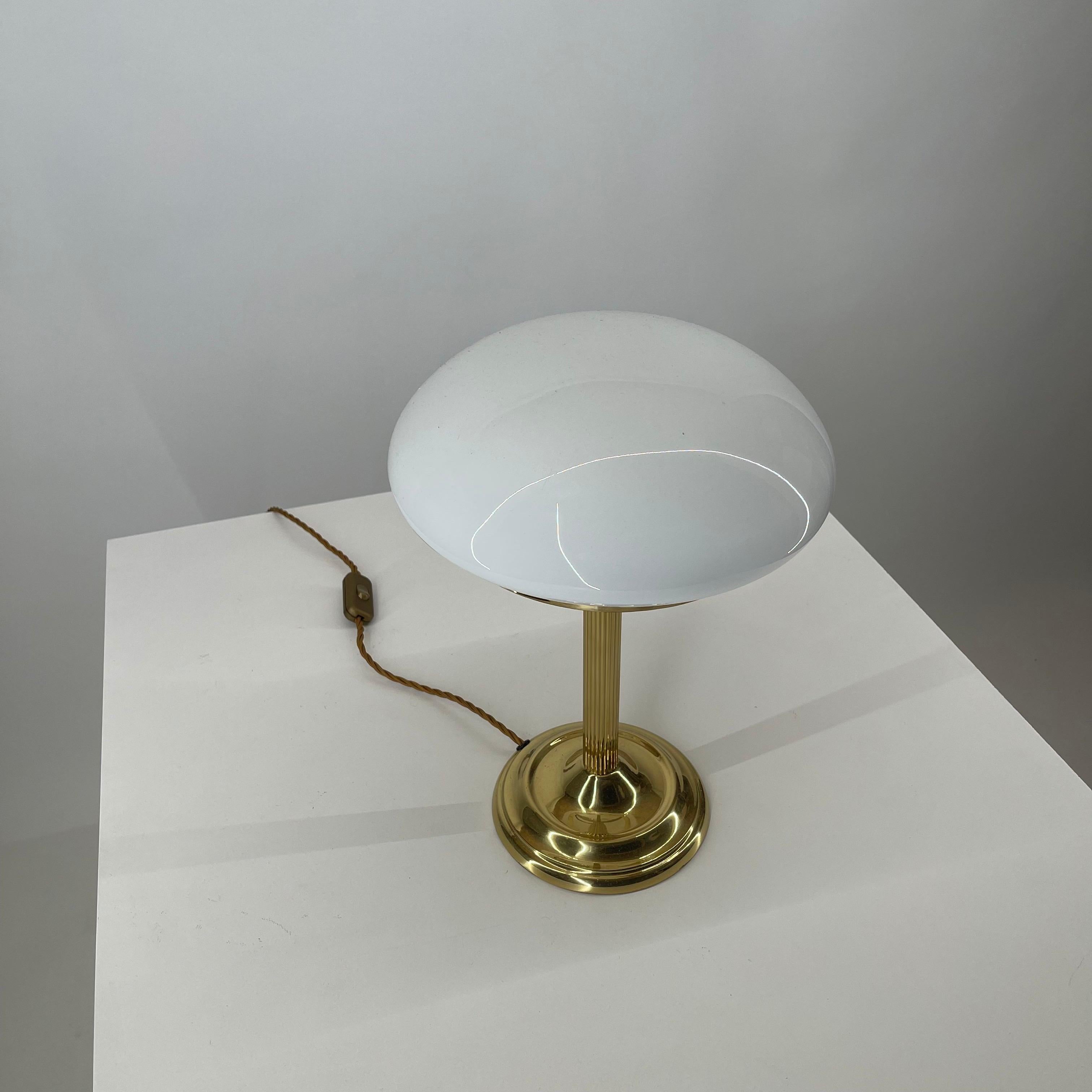 Metal Art Deco Brass Table Lampe, Austria, 1970s For Sale