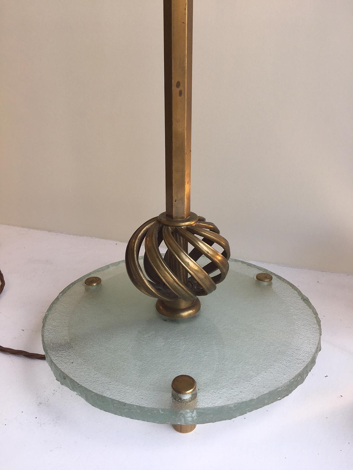 Art Deco Brass Telescopic Floor Lamp In Good Condition In London, GB