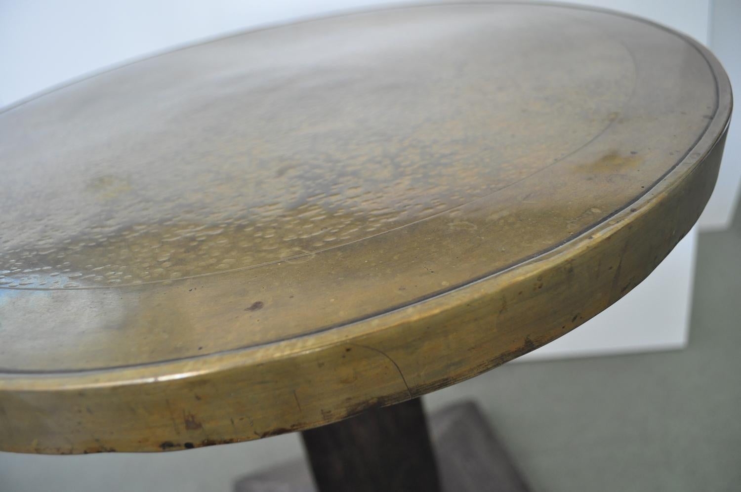 French Art Deco Brass Top Occasional Table For Sale