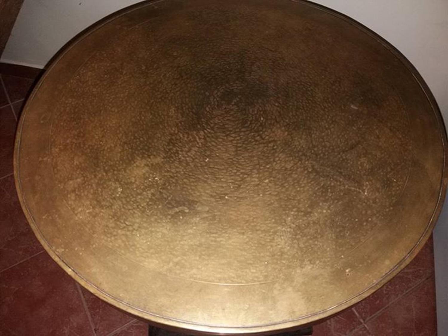 Mid-20th Century Art Deco Brass Top Occasional Table For Sale