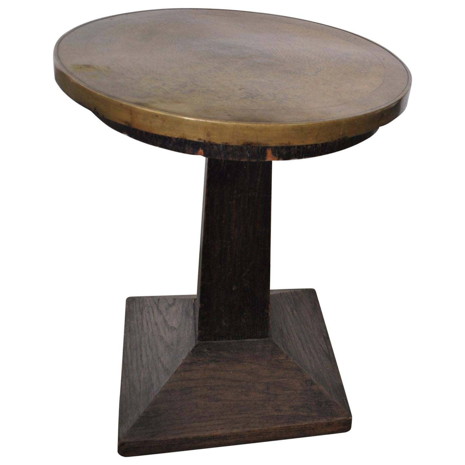 Art Deco Brass Top Occasional Table For Sale