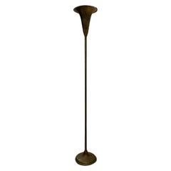 Art Deco Brass Torchiere Floor Lamp