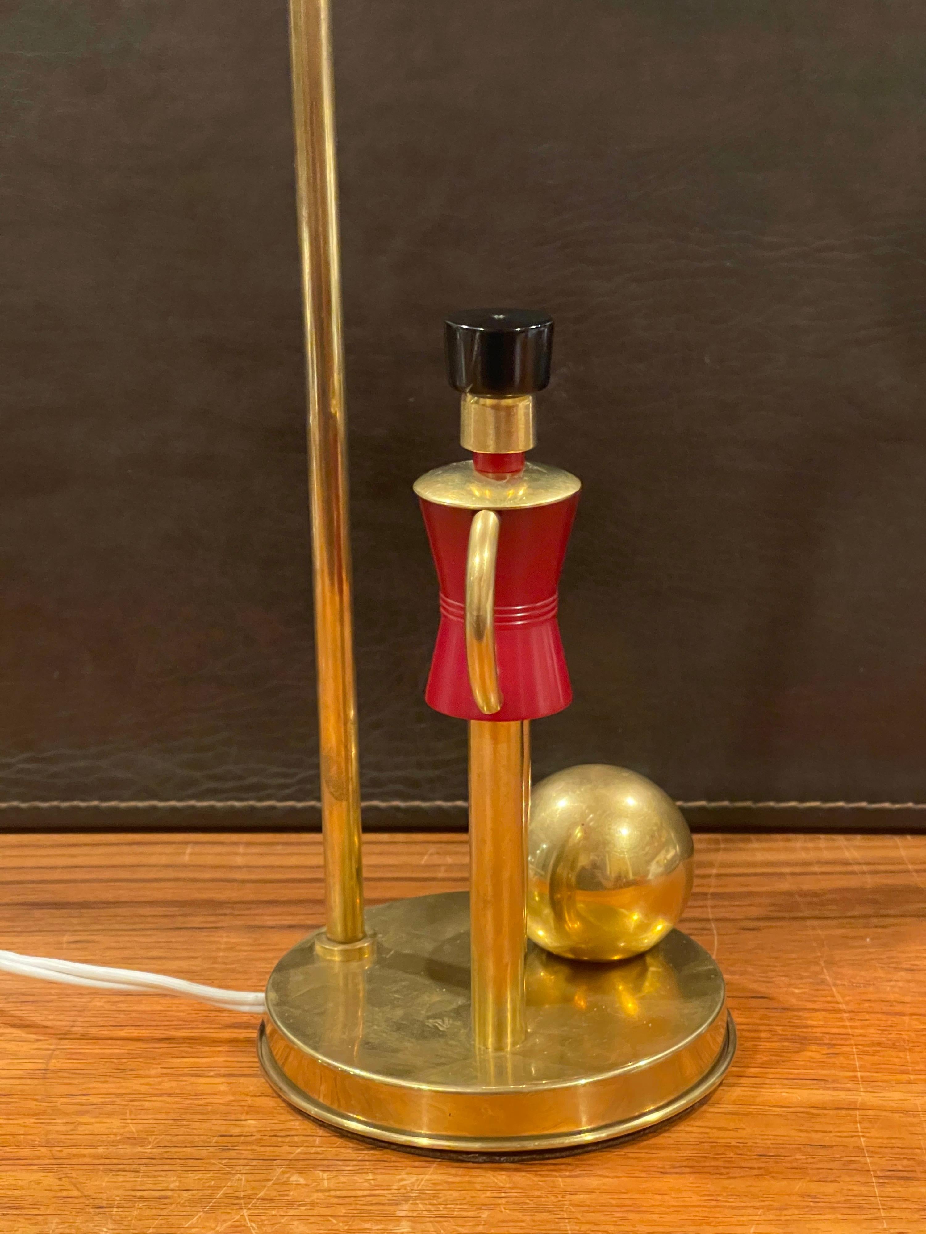 American Art Deco Brass Toy Soldier Table Lamp by Walter Von Nessen for Chase For Sale