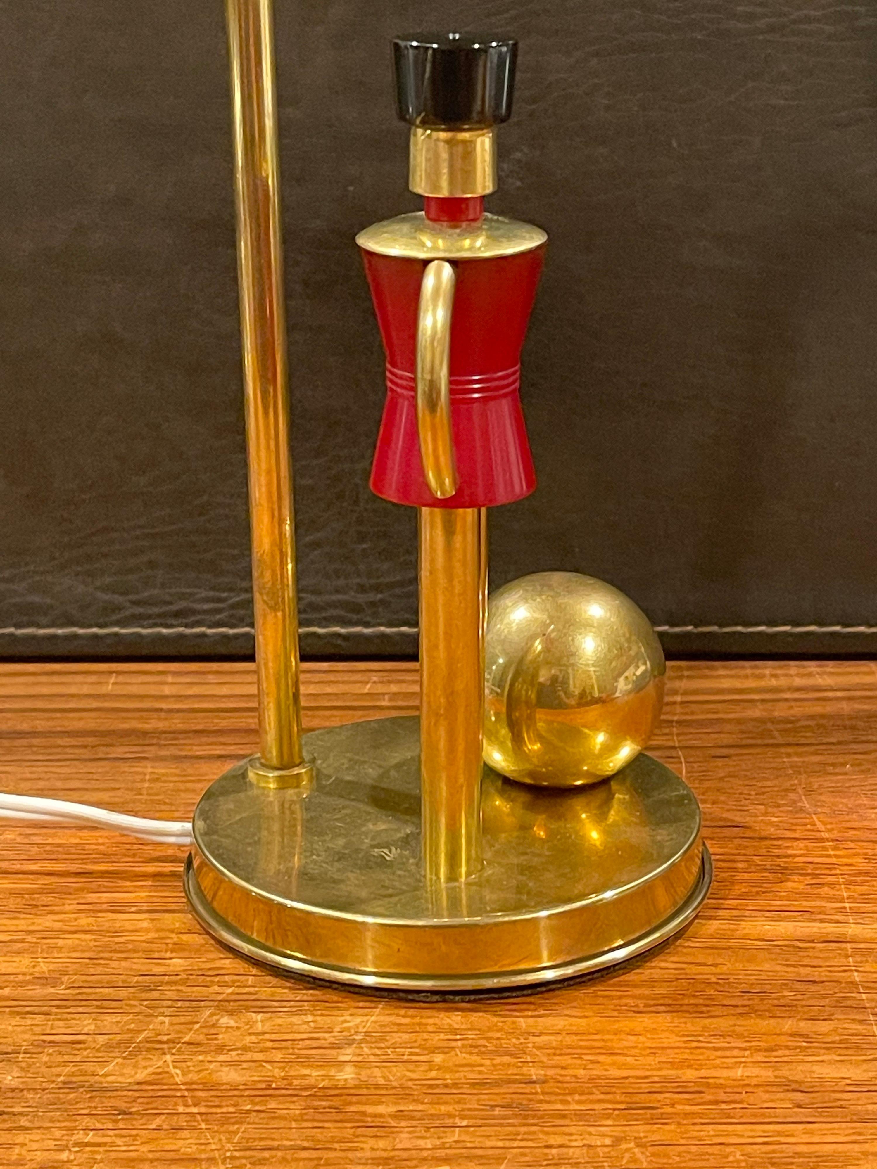 Art Deco Brass Toy Soldier Table Lamp by Walter Von Nessen for Chase In Good Condition For Sale In San Diego, CA