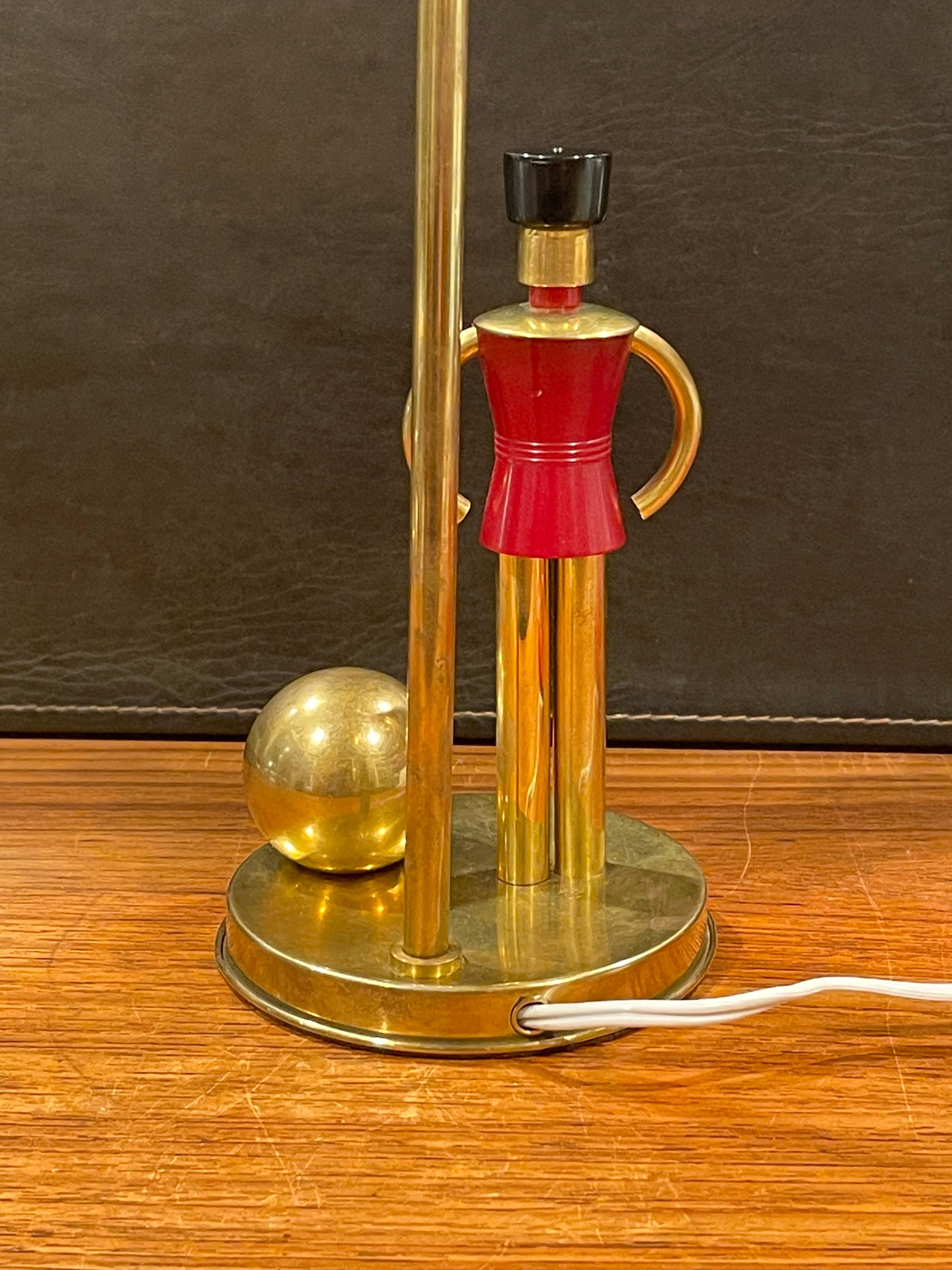 20th Century Art Deco Brass Toy Soldier Table Lamp by Walter Von Nessen for Chase For Sale