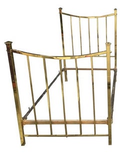 Art Deco Brass Twin Bed French Single, circa 1930