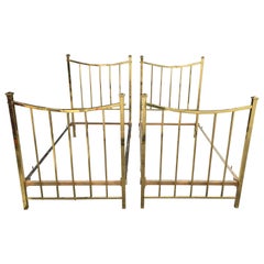 Antique Art Deco Brass Twin Bed French Single, circa 1930