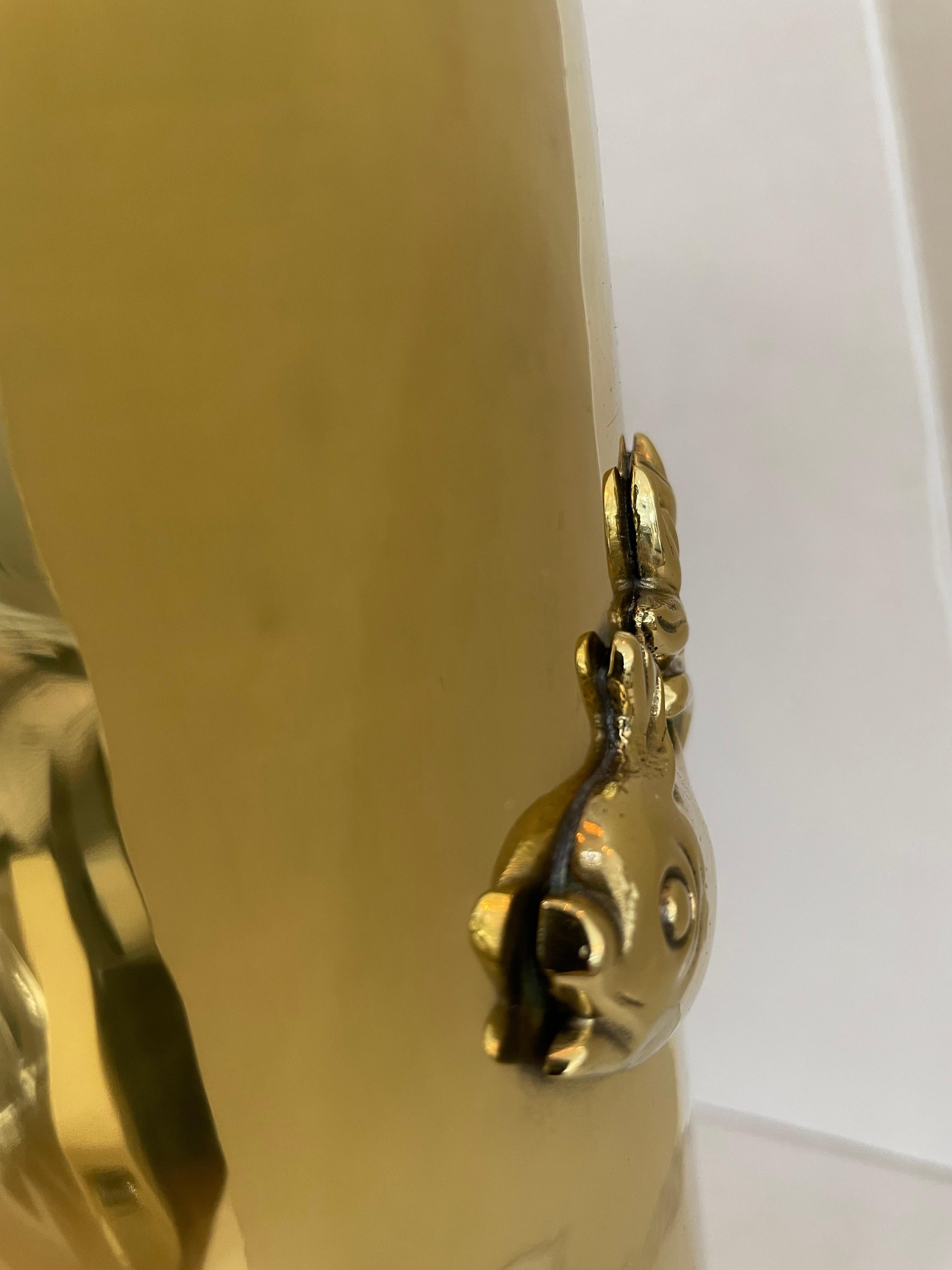 Italian Art Deco Brass Umbrella Stand For Sale