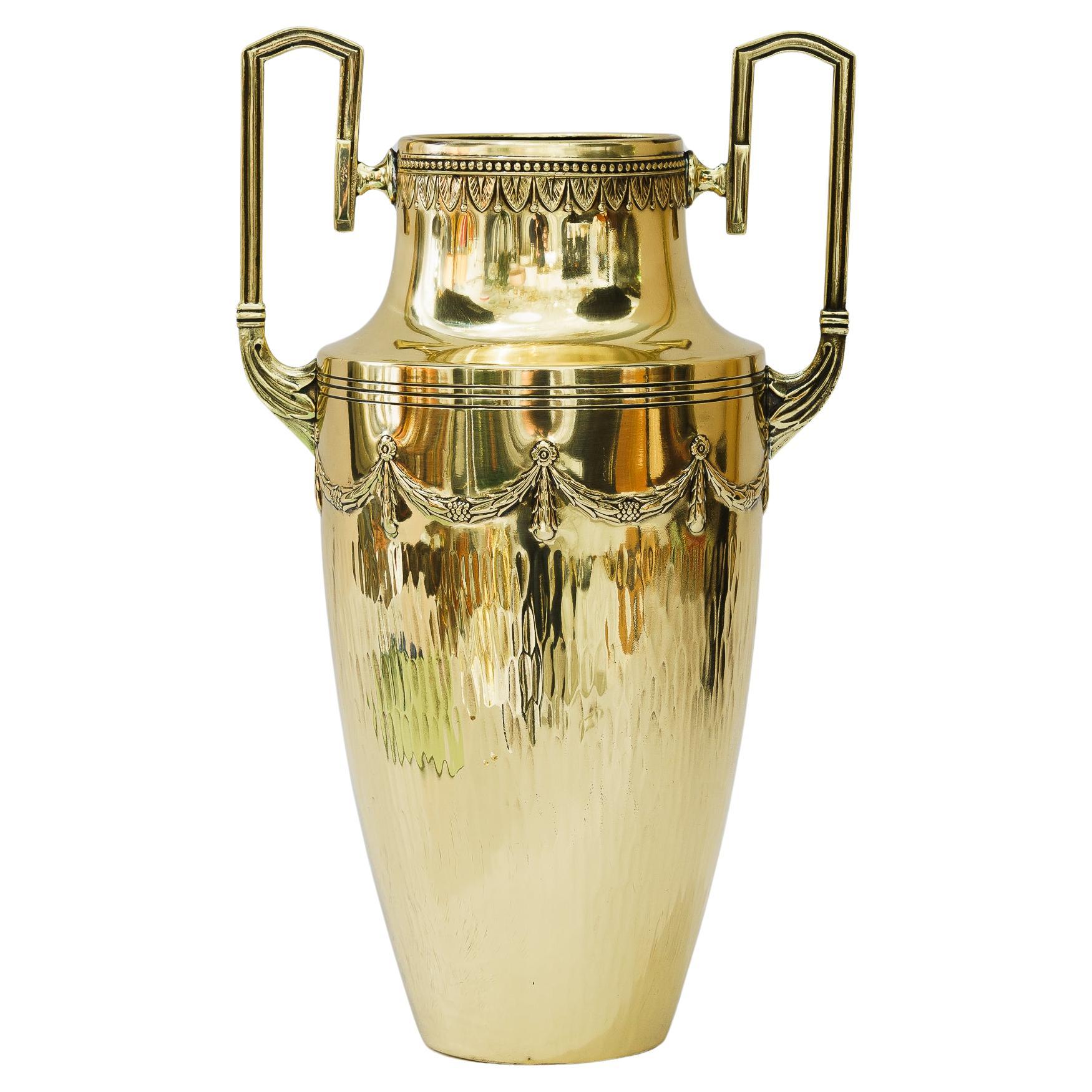 Art Deco Messingvase Wien um 1920er Jahre