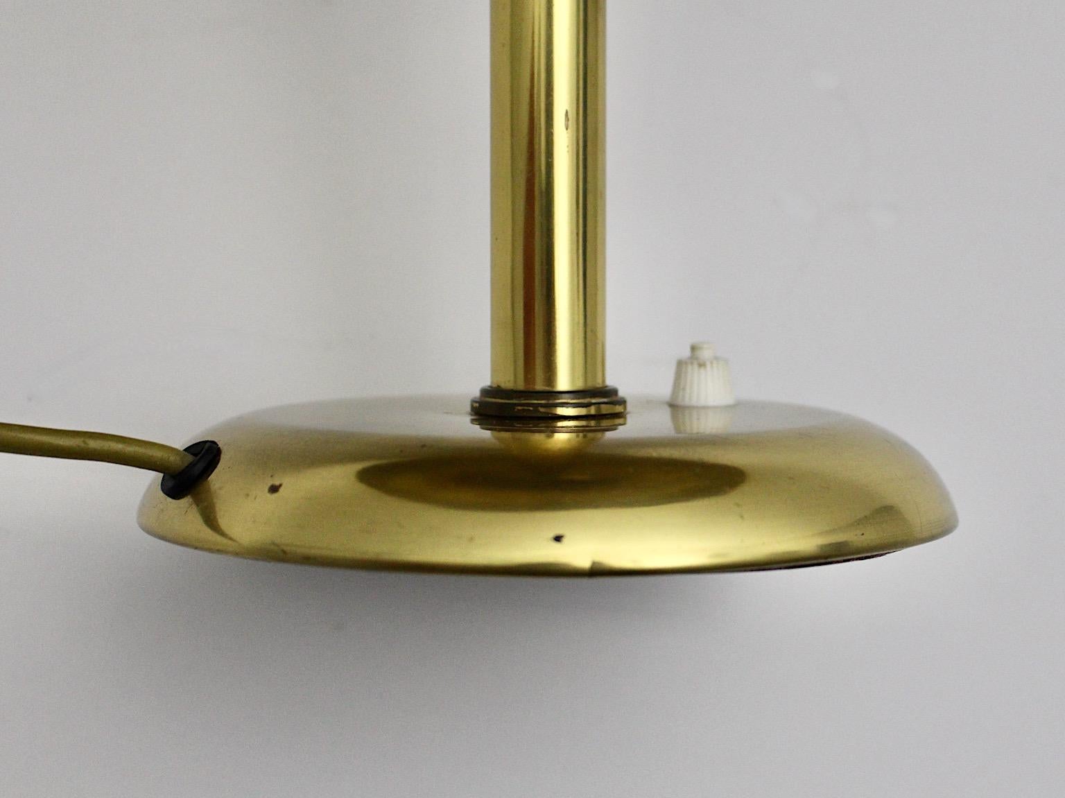 Austrian Art Deco Brass Vintage Mushroom Table Lamp Desk Lamp 1930s Vienna