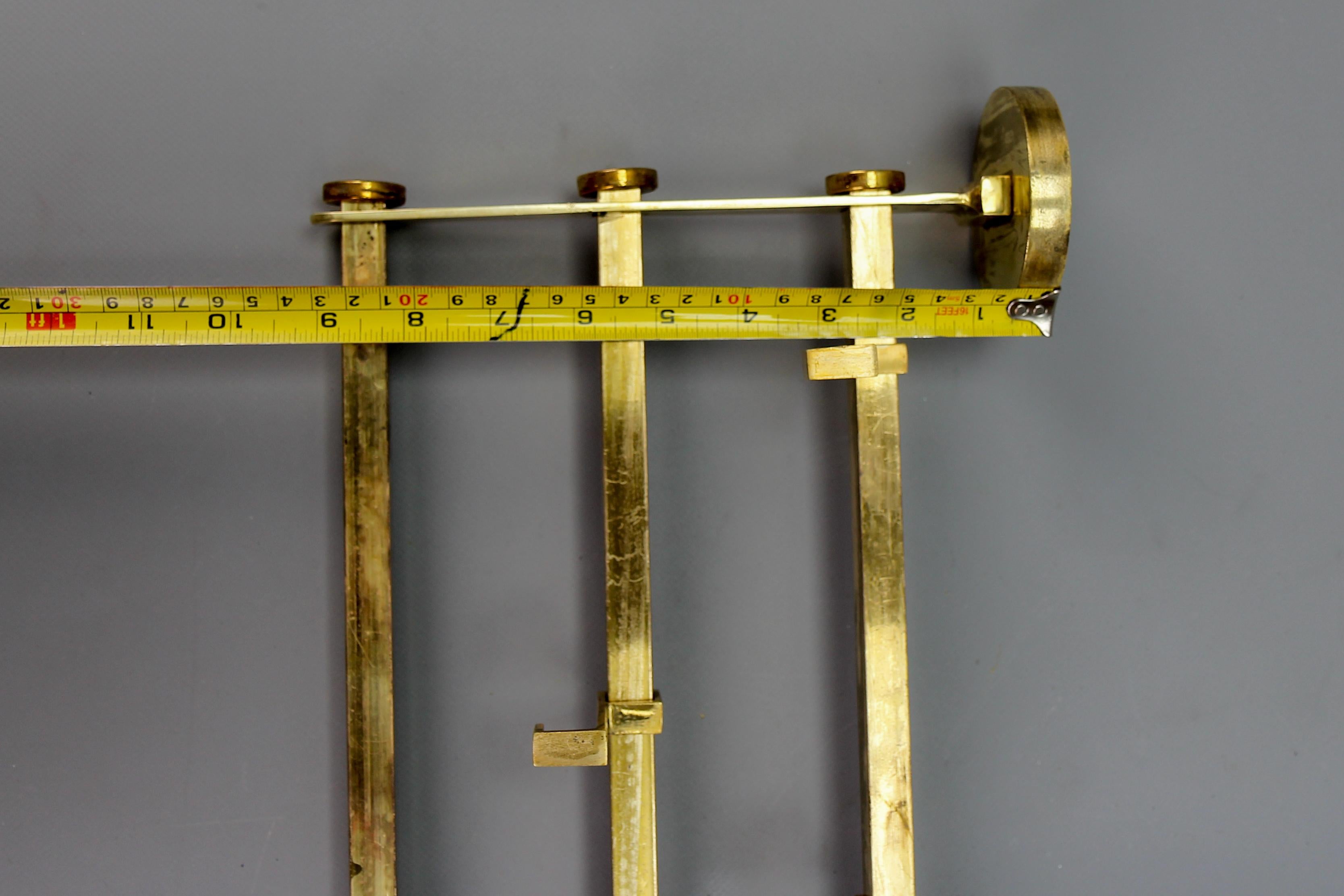 Art Deco Brass Wall Coat Rack, 1930s For Sale 13