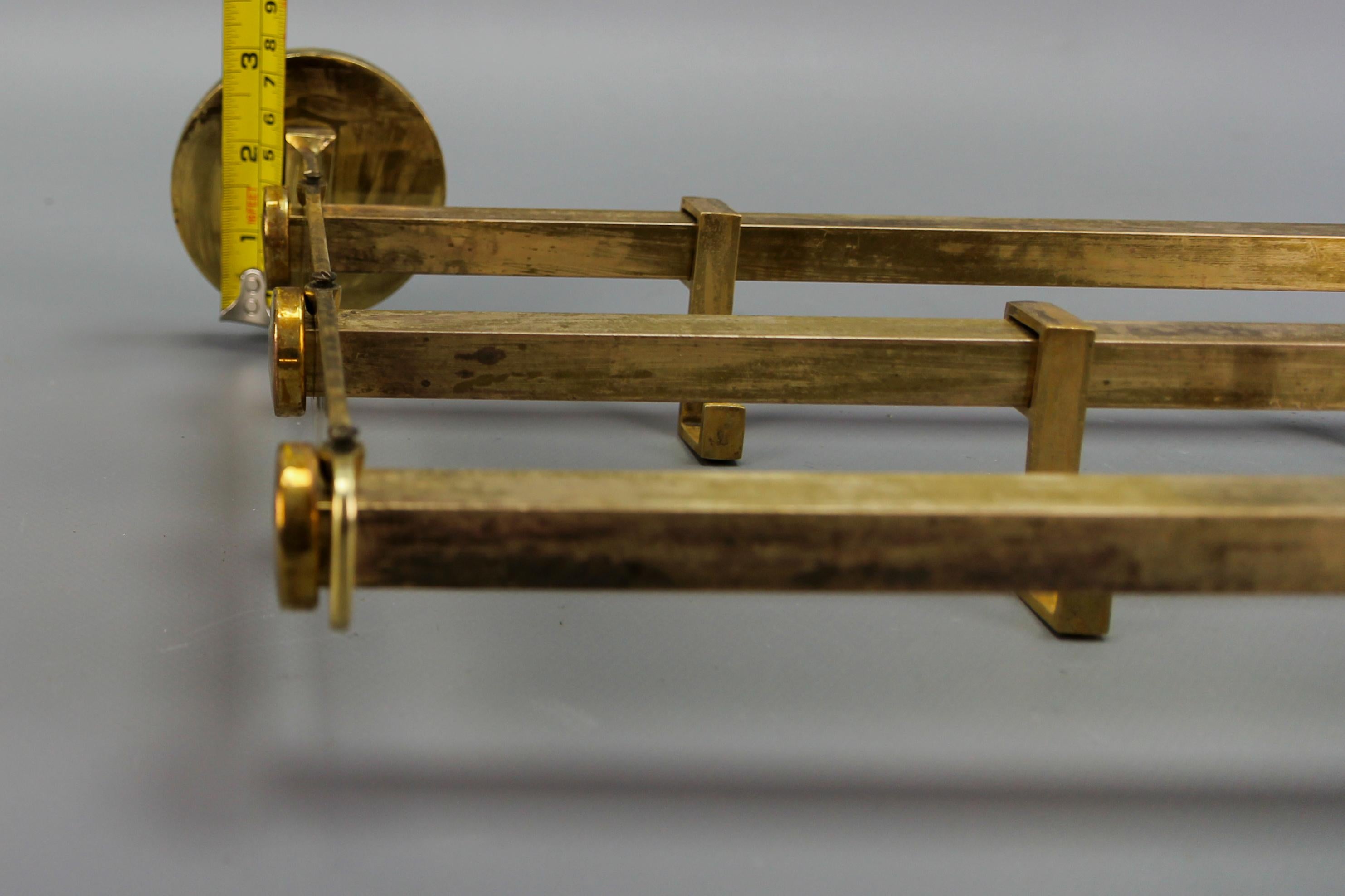 Art Deco Brass Wall Coat Rack, 1930s For Sale 14