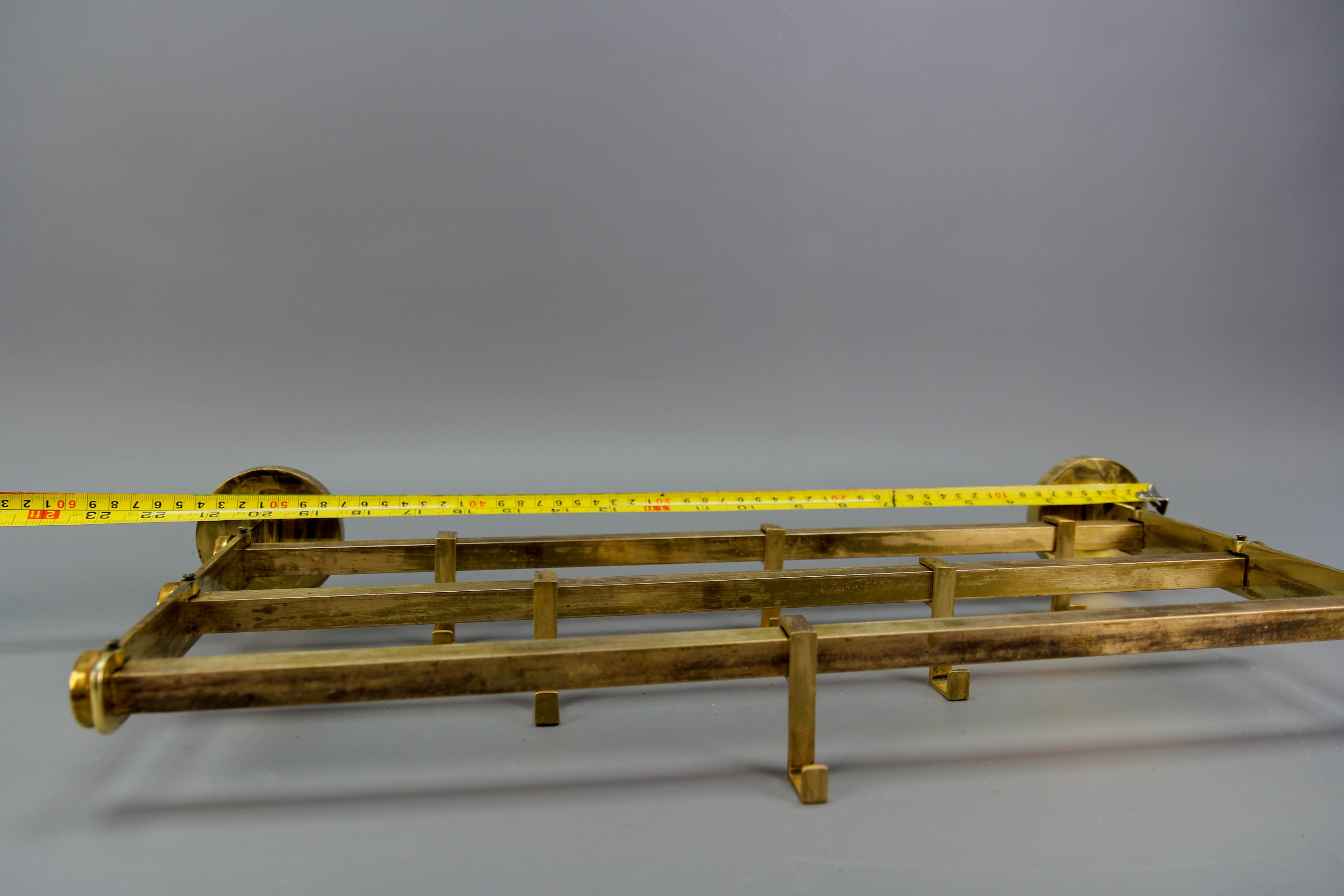 Art Deco Brass Wall Coat Rack, 1930s For Sale 15
