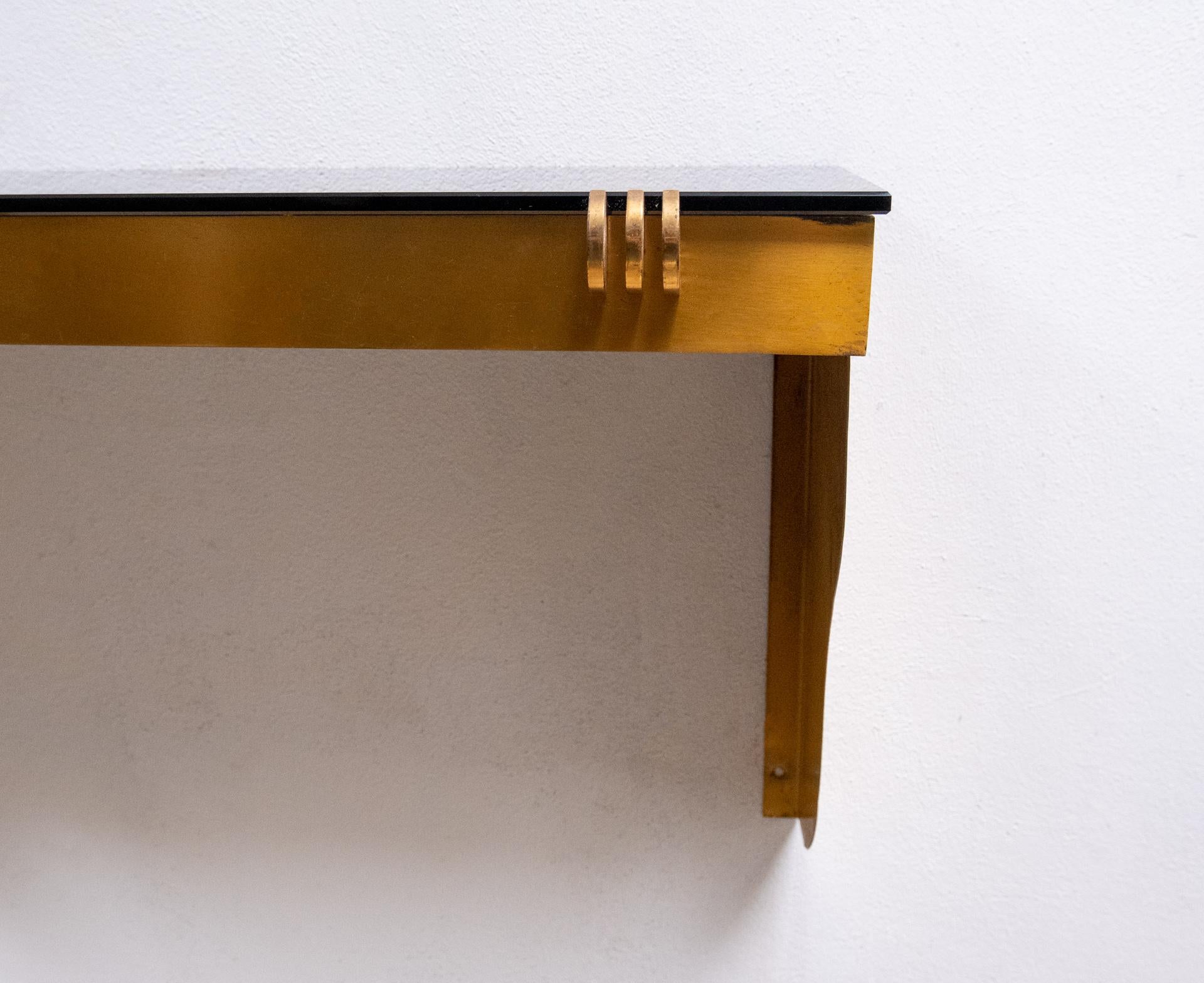 Art Deco Brass Wall console Jean Pascaud 2