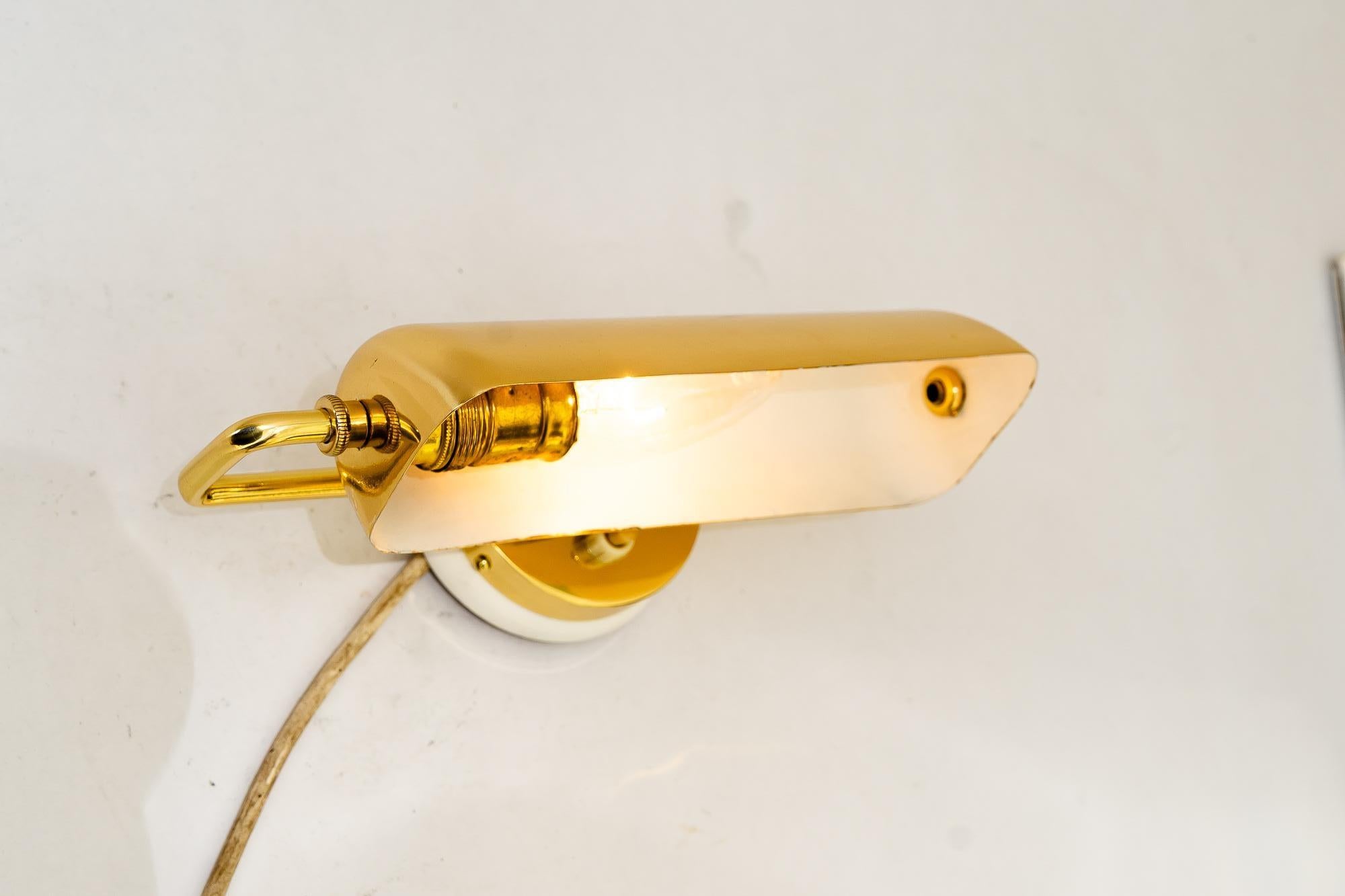 Art Deco Messing Wandlampe Wien um 1920s im Angebot 5