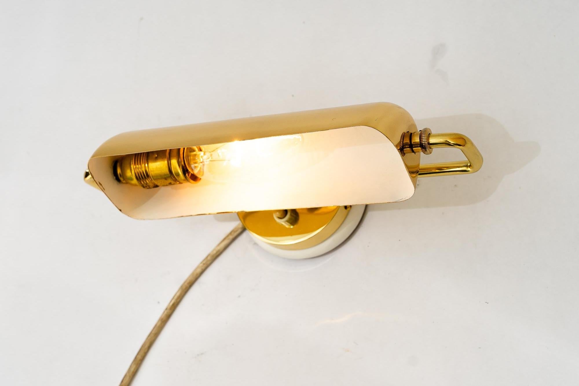 Art Deco Messing Wandlampe Wien um 1920s im Angebot 6